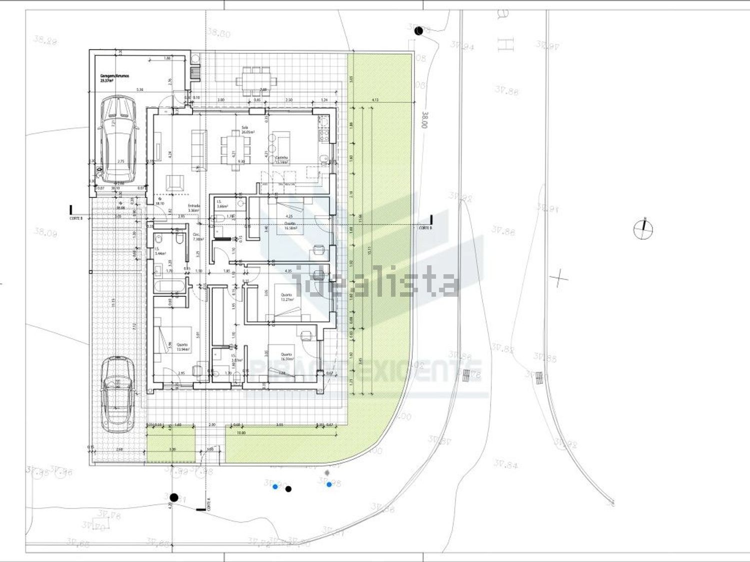小楼房或独栋别墅出售在Moita - 平面图