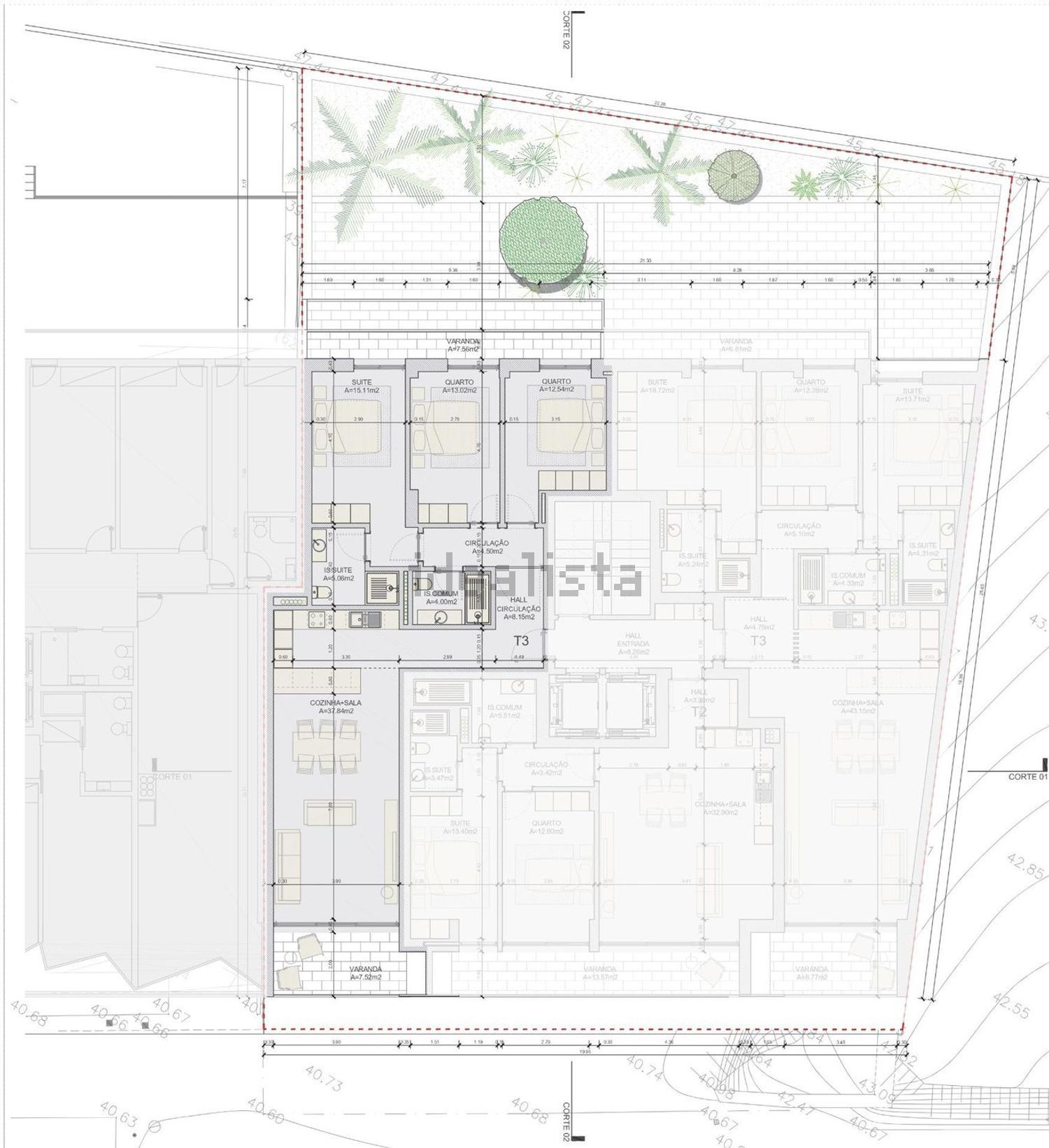 公寓 t3出售在Rua Manuel Francisco Soromenho, 25 - 平面图