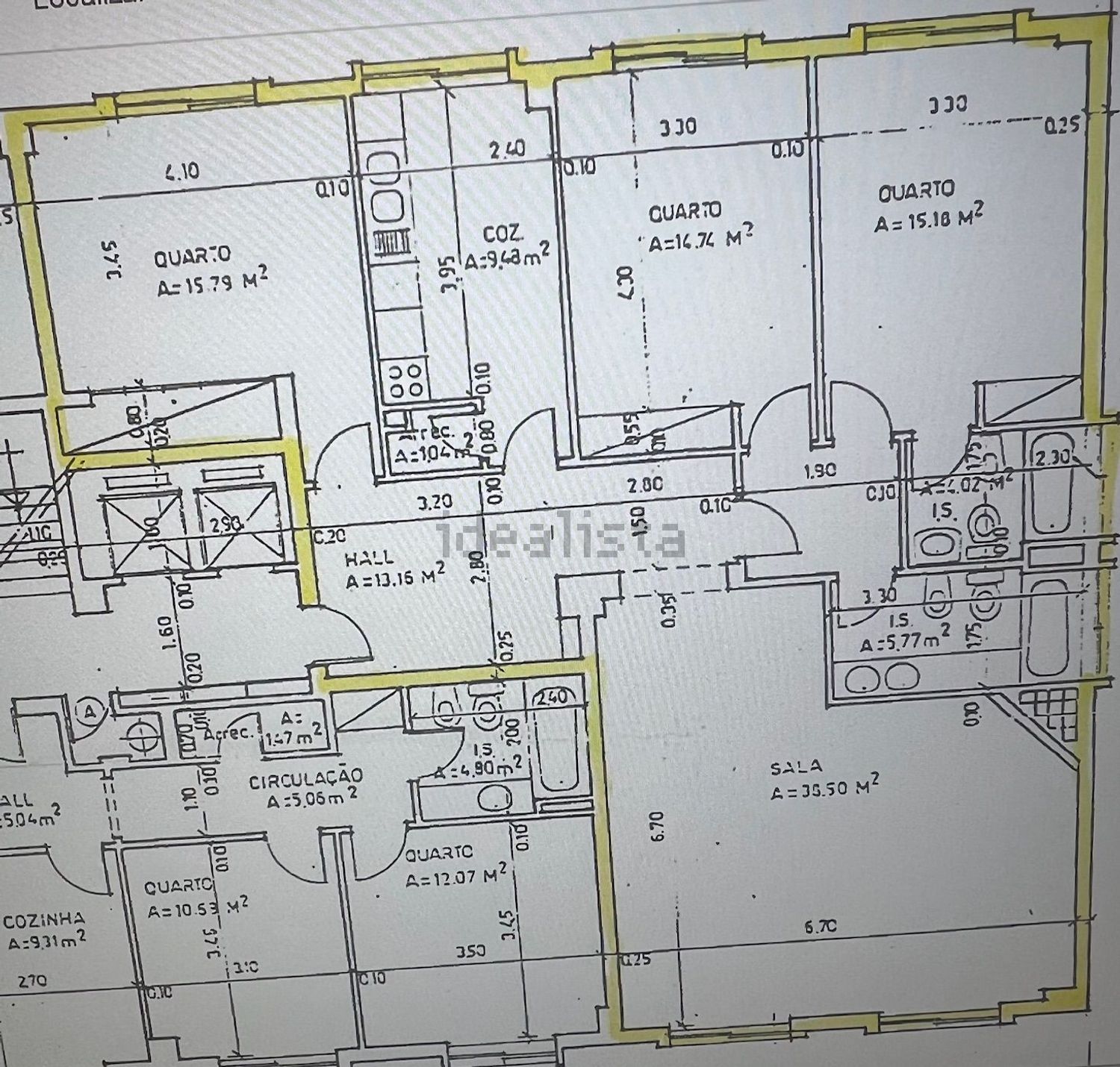 出租公寓 t3在Rua Alfredo Guisado, 14 - 平面图