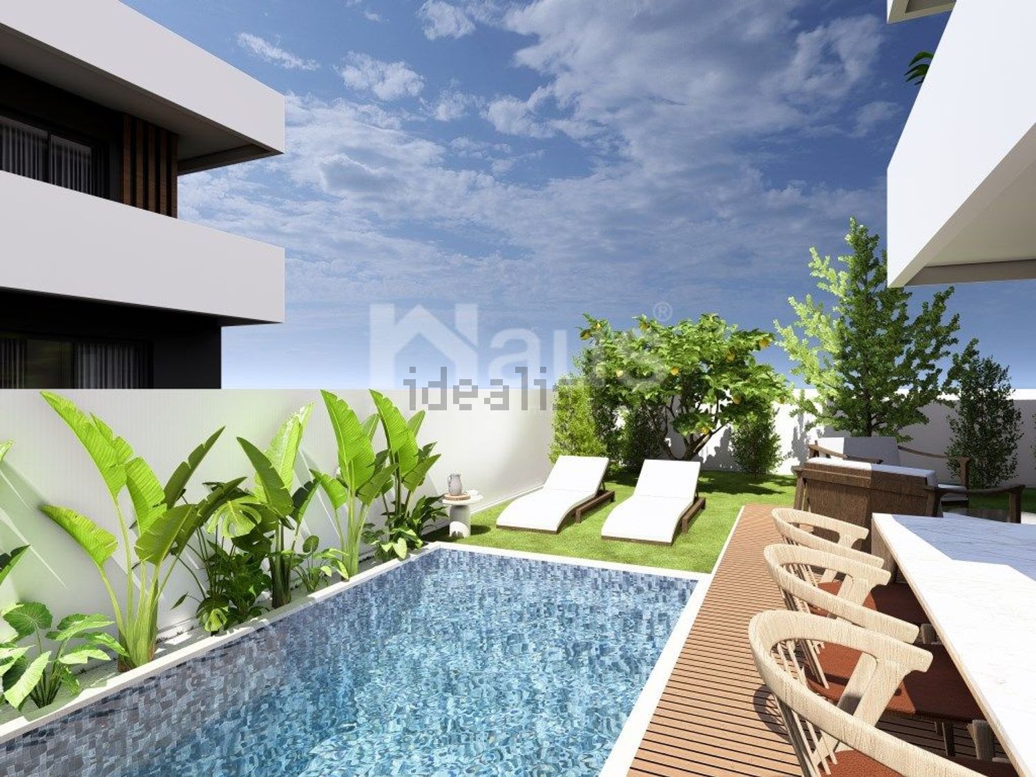 双拼别墅出售在Rua da Igreja - 游泳池