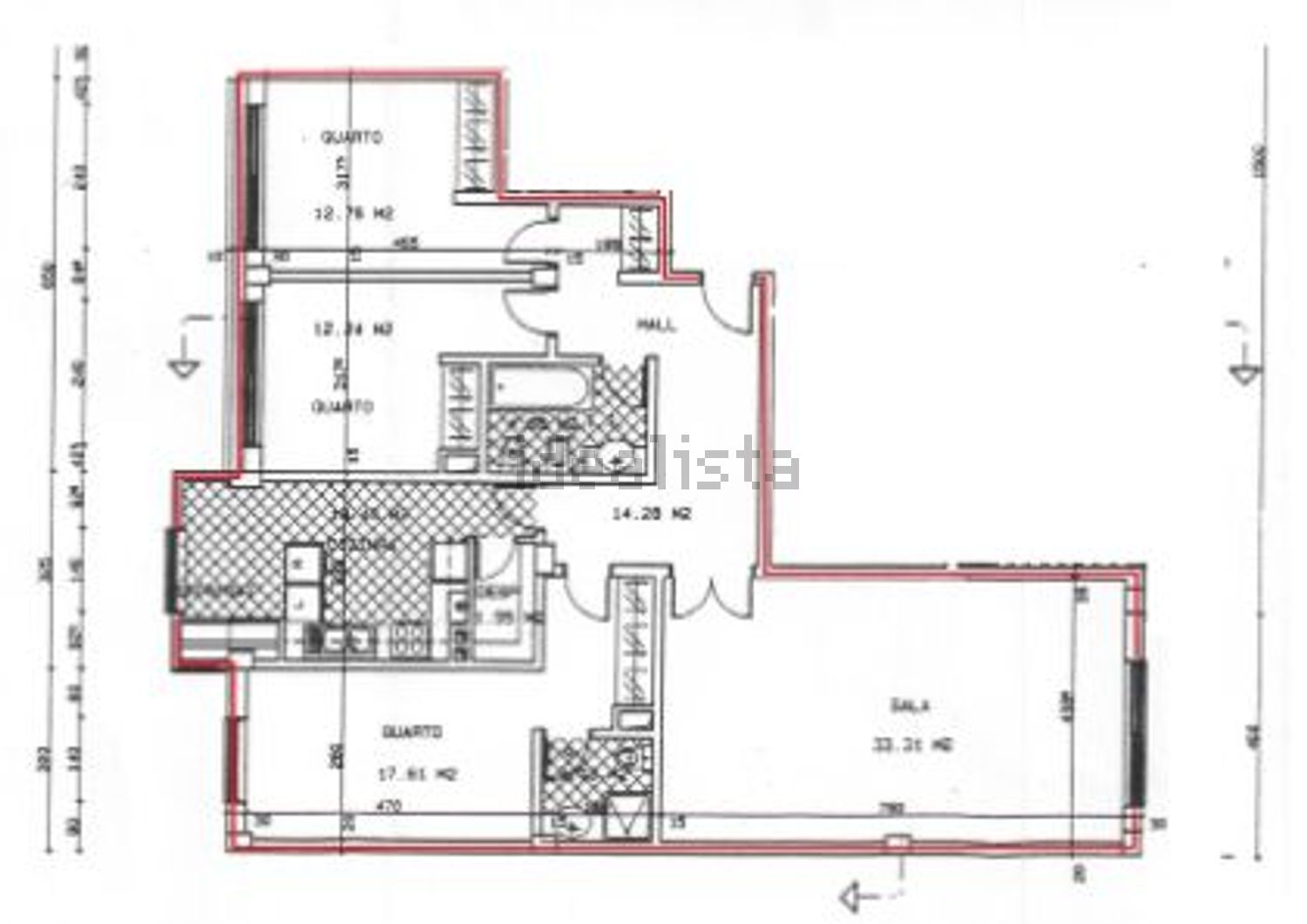 公寓 t3出售在Rua Fernando Barros Ferreira Leal, 3 - 平面图