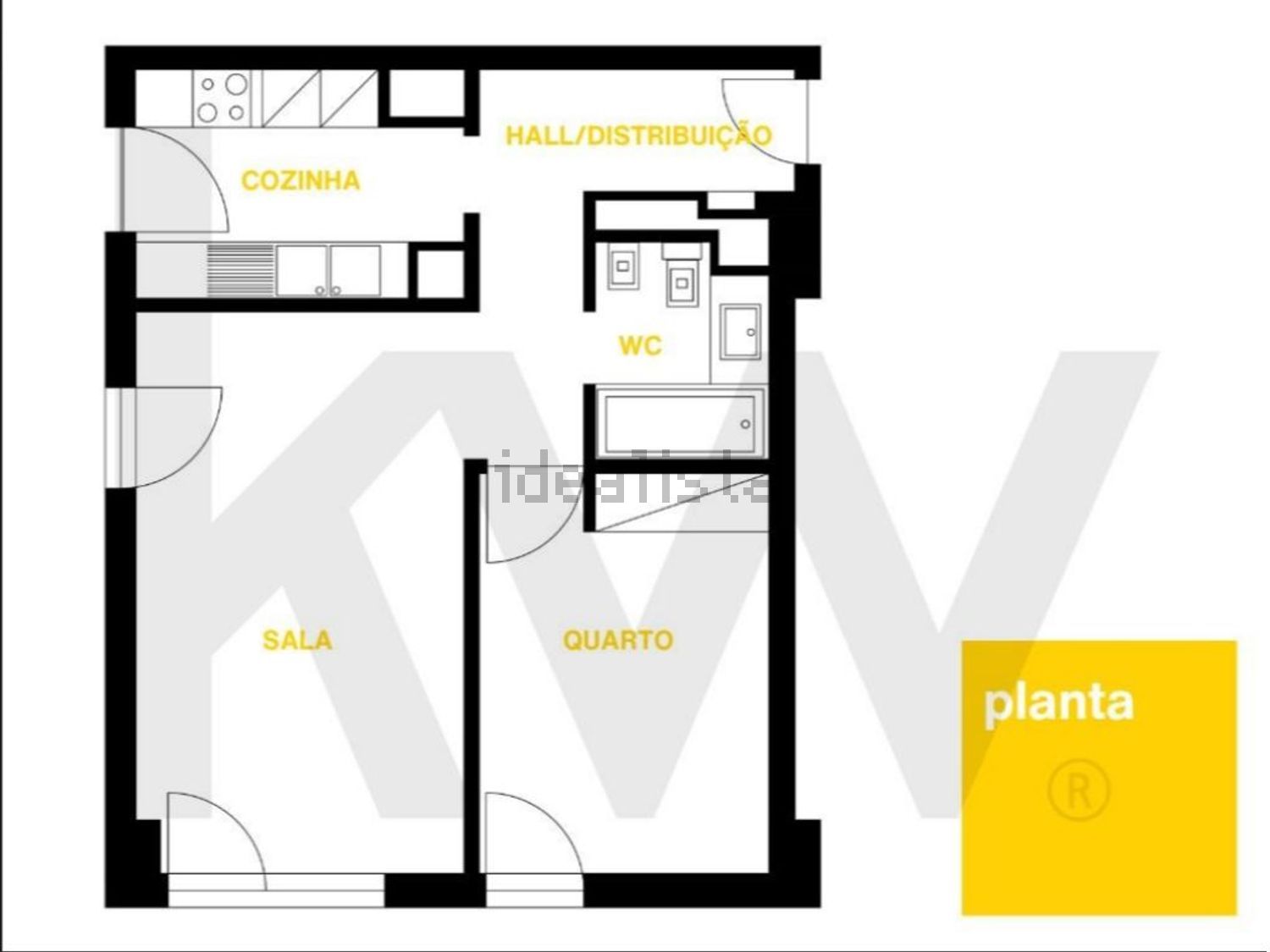 出租公寓 t1在Avenida Dom João II - 平面图