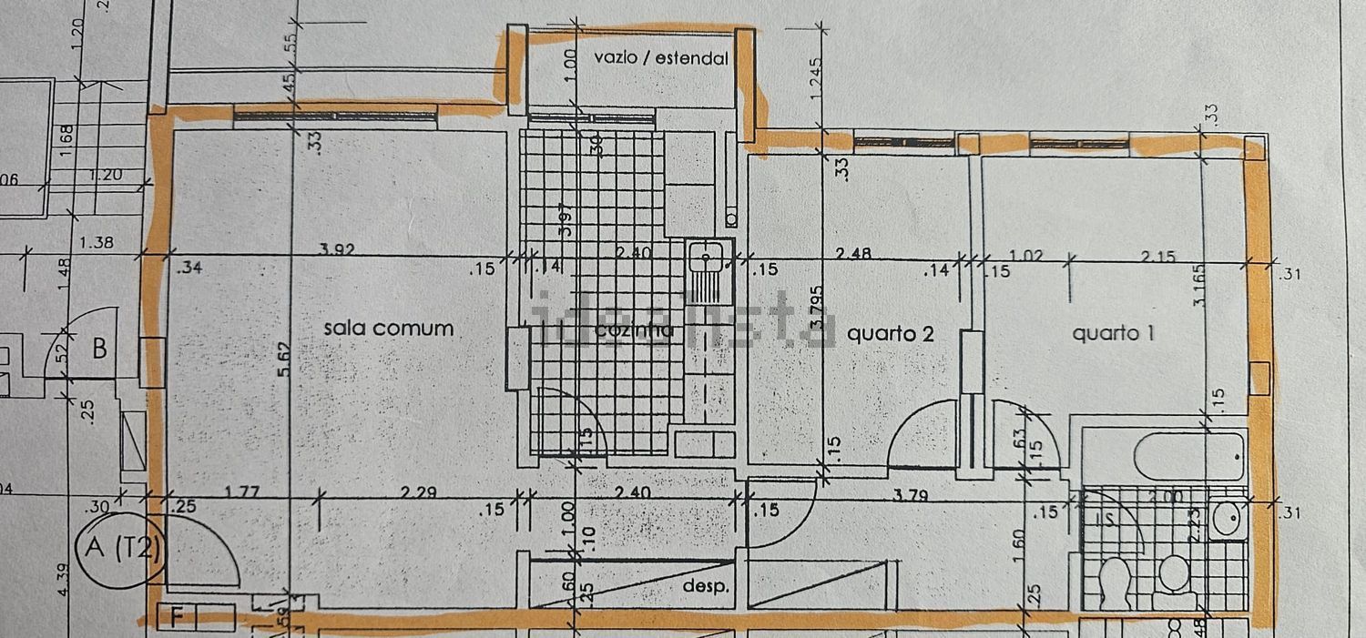出租房间在Rua Fernando Gusmão, 12 - 平面图