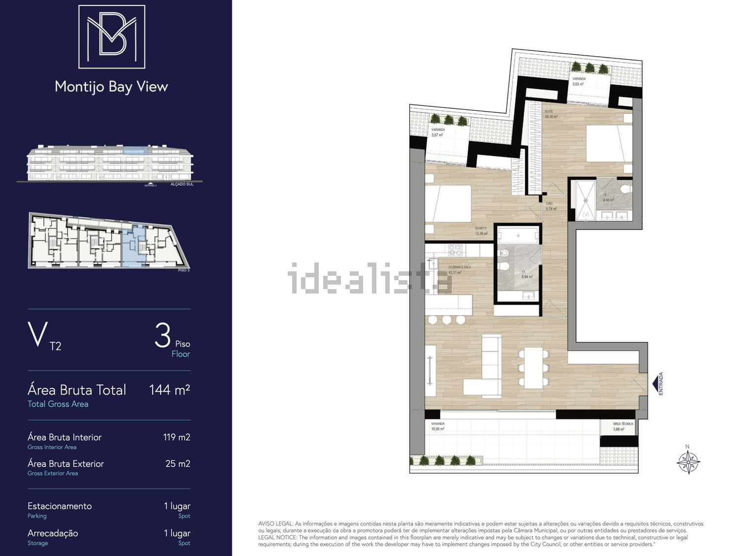 公寓 t2出售在Rua António Semedo, 1 - 平面图