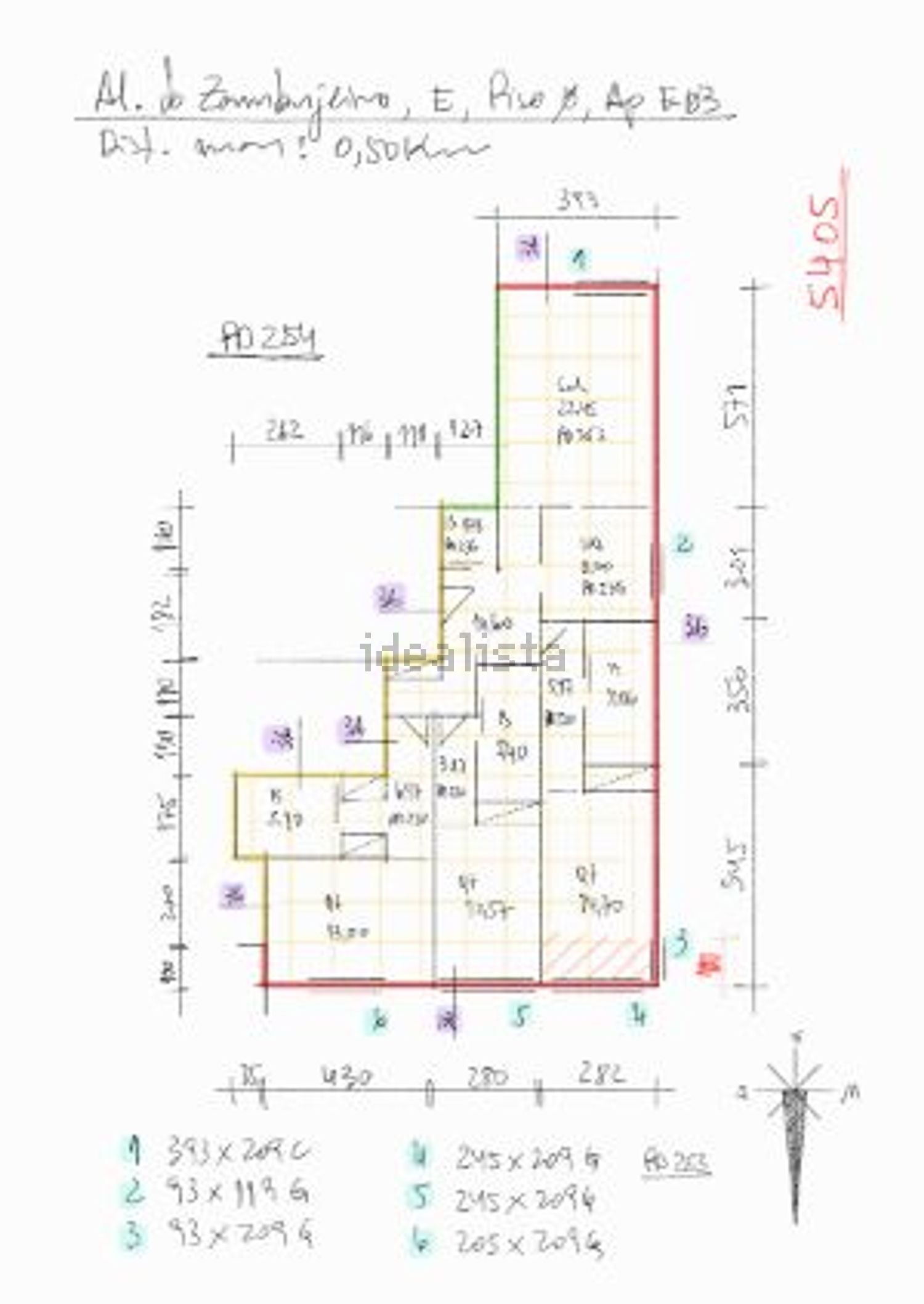 公寓 t3出售在Alameda do Zambujeiro s/n - 平面图