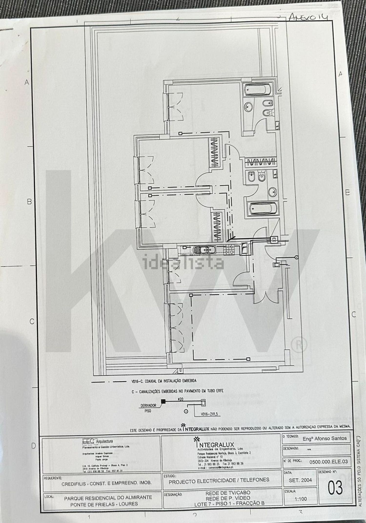 出租公寓 t3在Santo António dos Cavaleiros e Frielas - 平面图