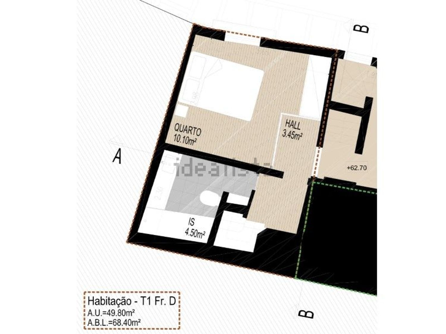 公寓 t2出售在Rua São Tomé - 平面图