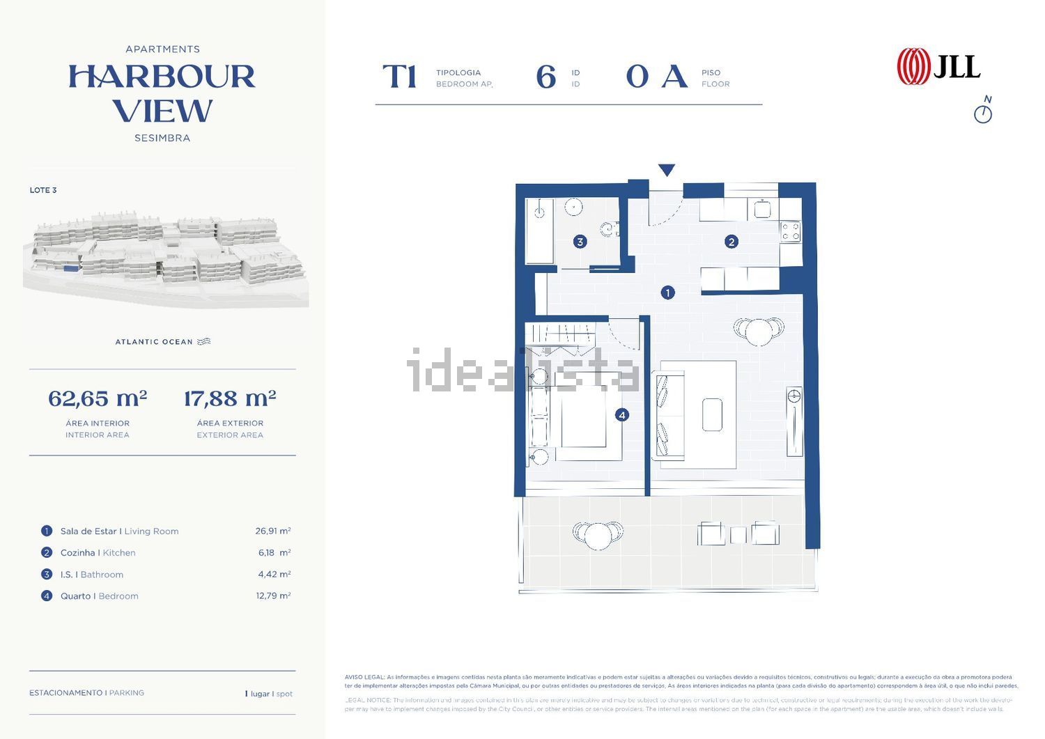 公寓 t1出售在Zambujal - Aiana - 平面图