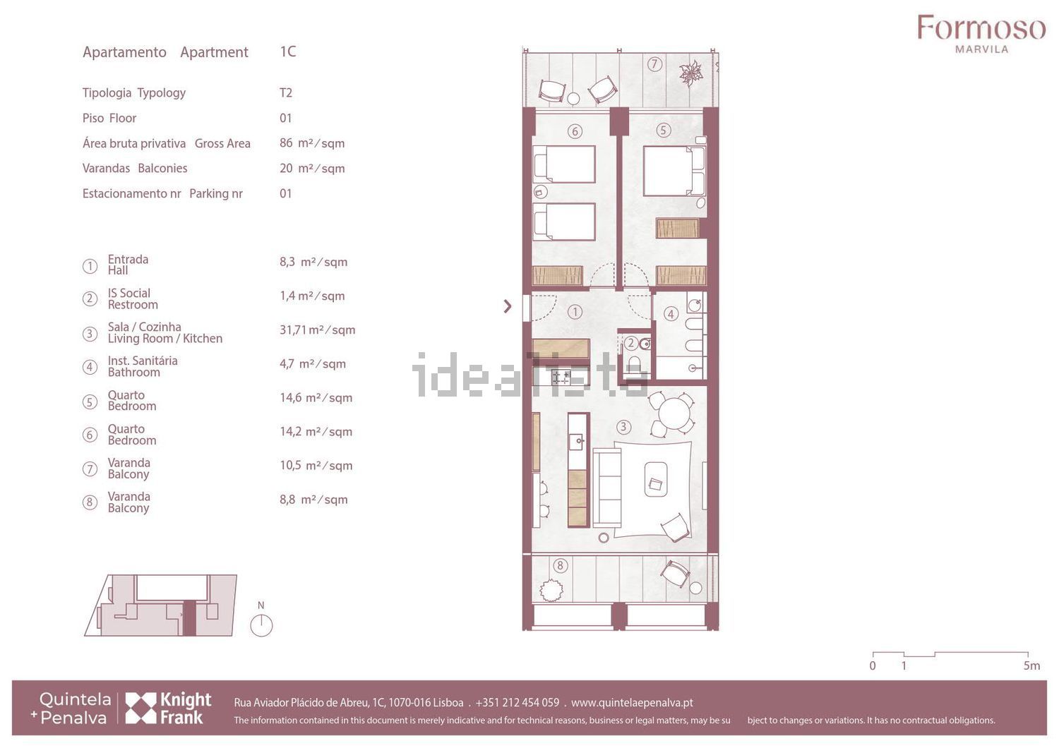 公寓 t2出售在Marvila - 平面图
