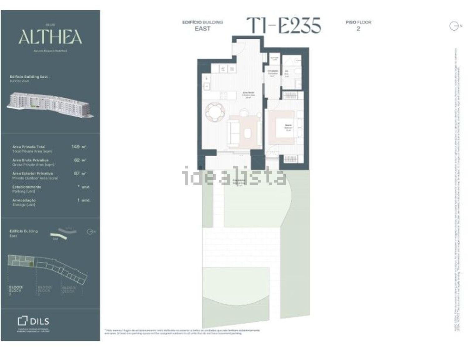 公寓 t1出售在Belas Clube Campo - 平面图