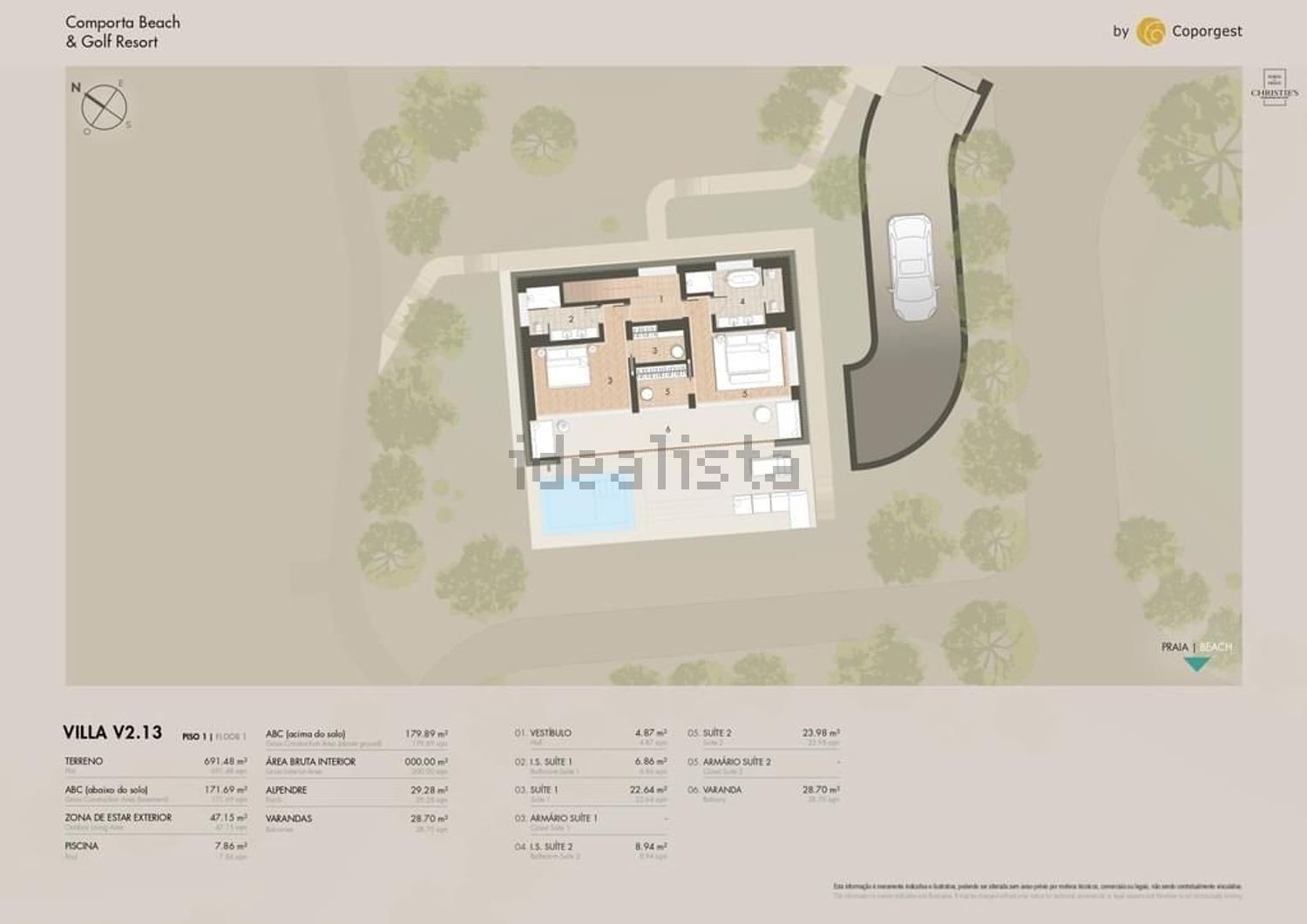 小楼房或别墅出售在Tróia - 平面图