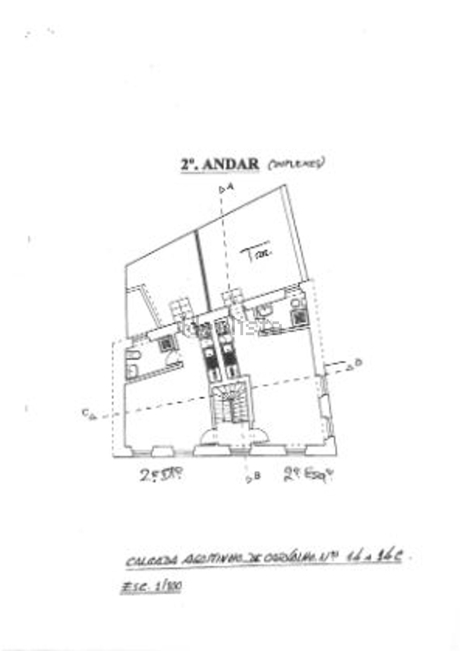 出租公寓 t1Calçada Agostinho de Carvalho - 平面图