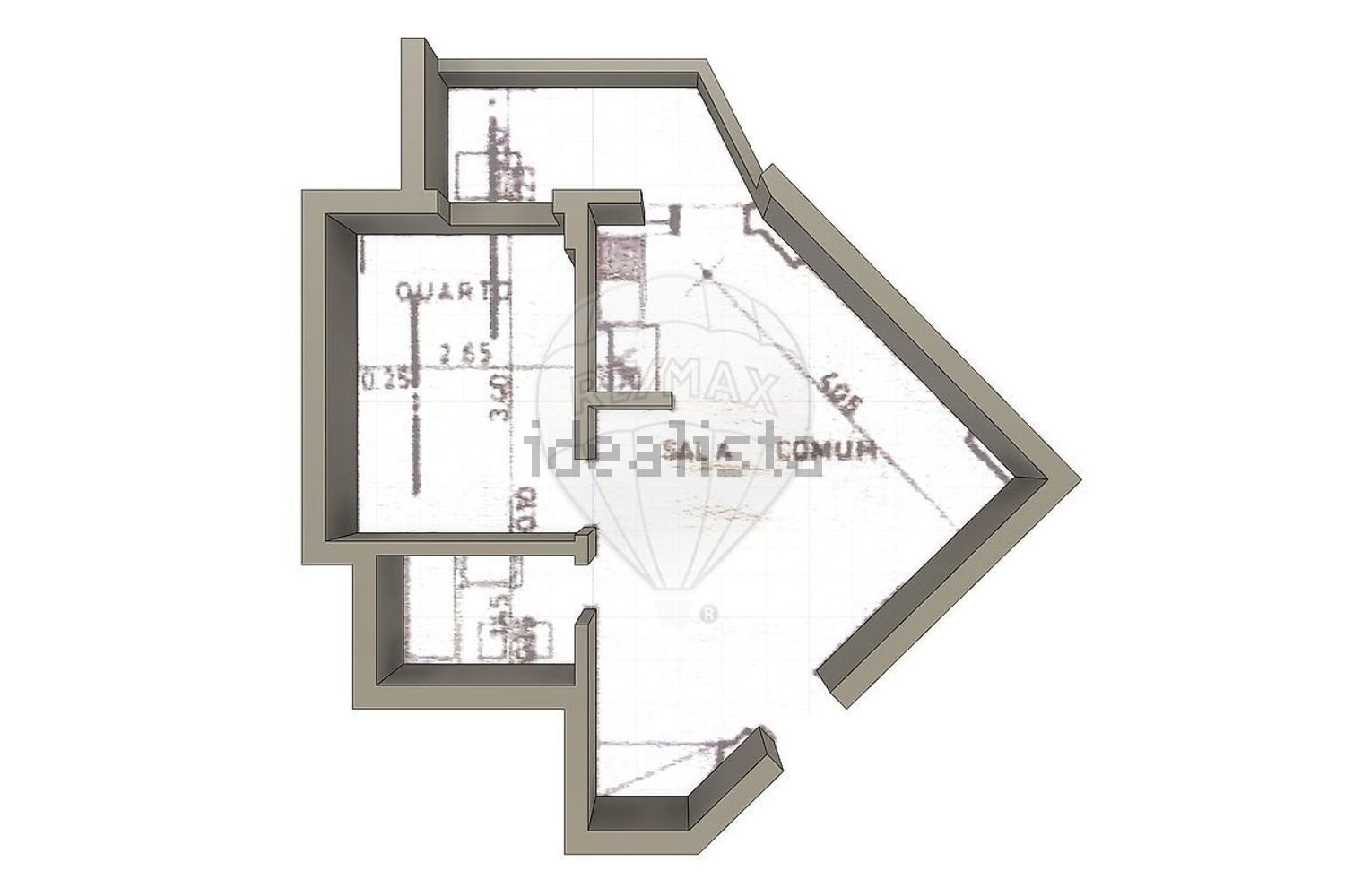 公寓 t1出售在Rua António Aleixo - 平面图