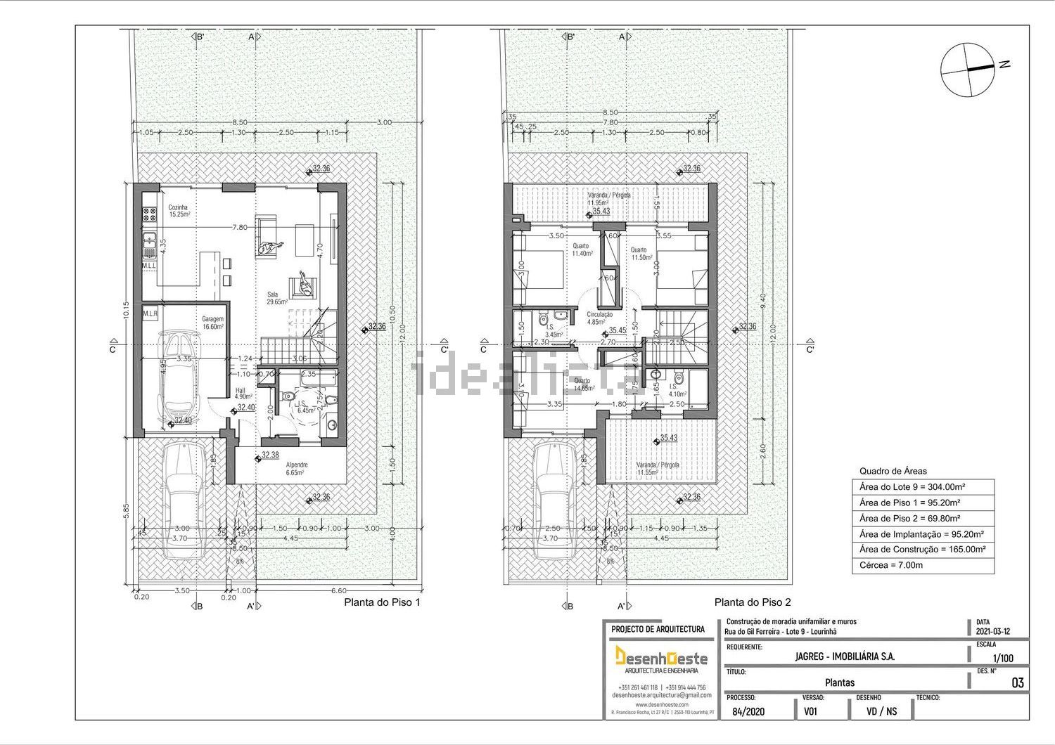 双拼别墅出售在Rua do Gil Ferreira 7 -, 12 - 平面图