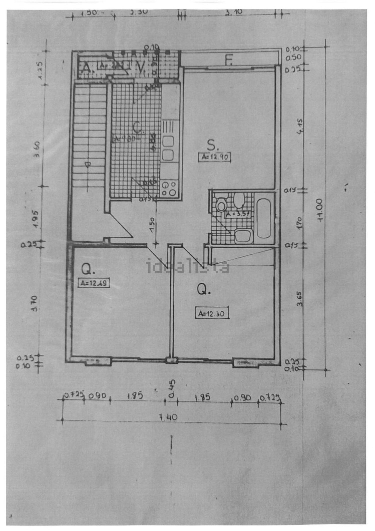 出租公寓 t2在Galiza - 平面图