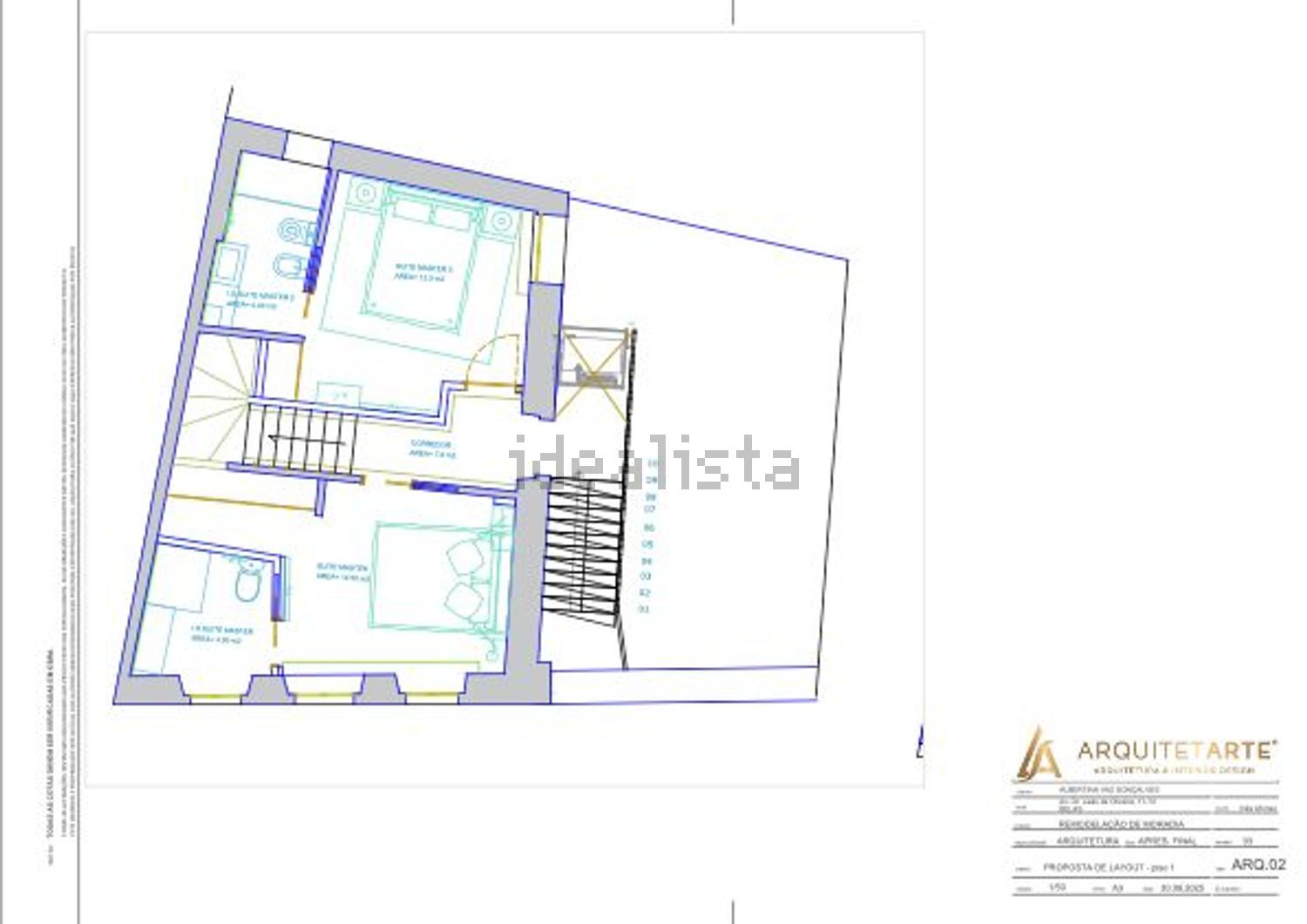 双拼别墅出售在Avenida Doutor Leão de Oliveira - 平面图