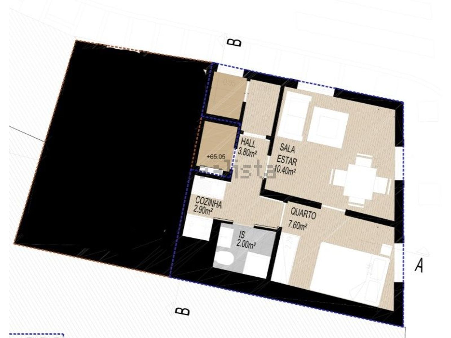公寓 t2出售在Rua São Tomé - 平面图
