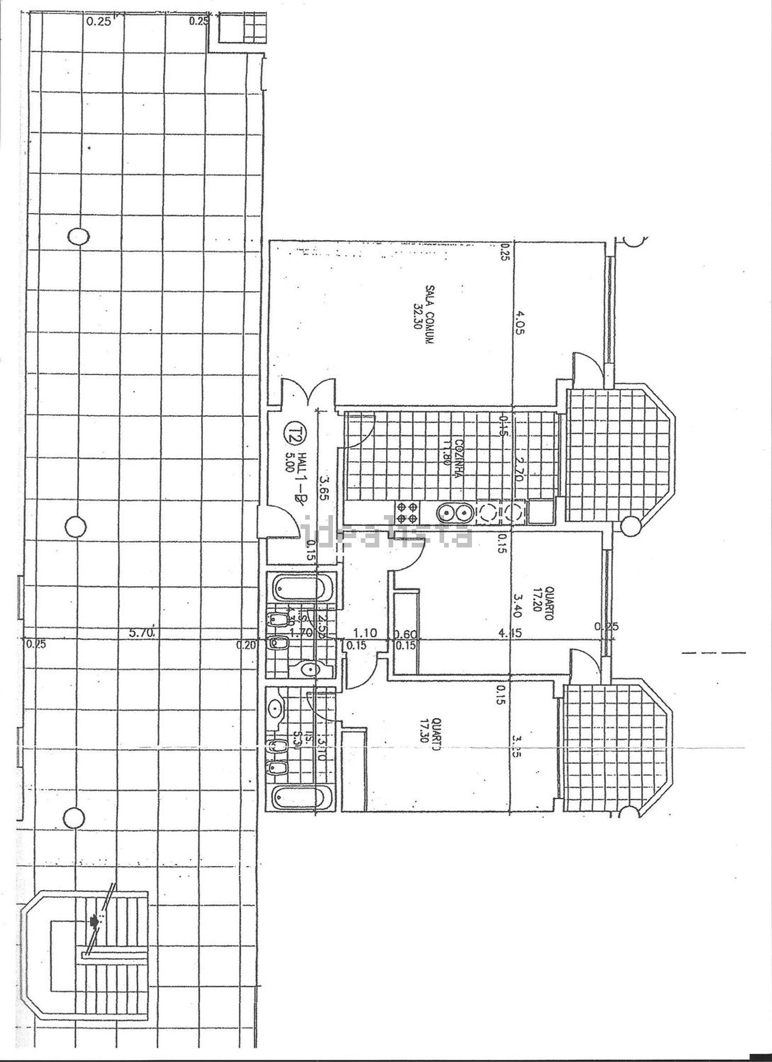 出租公寓 t2在Bairro do Rosário - 平面图