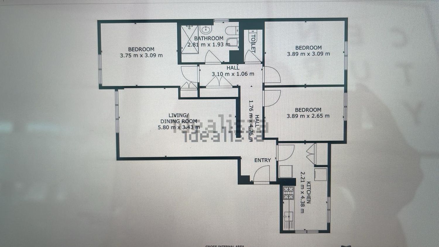 出租公寓 t3在Praça Aristides Mendes, 4 D - 平面图
