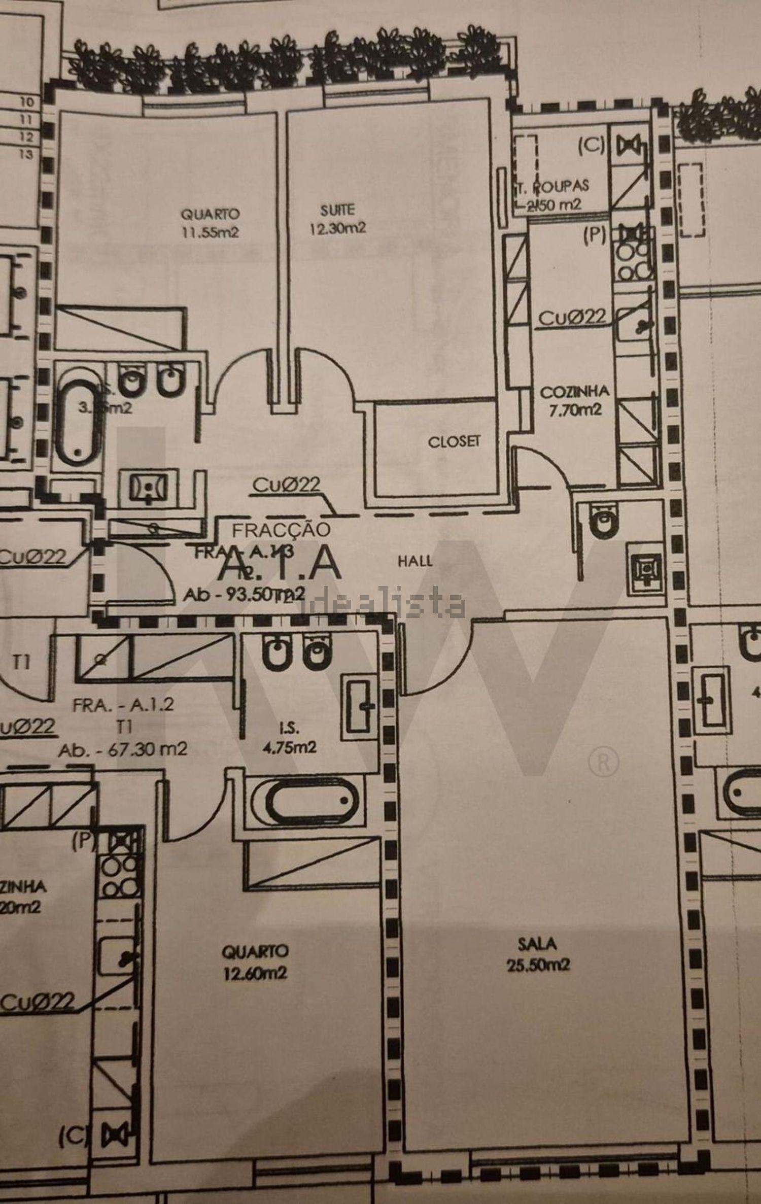 公寓 t2出售在Alto dos Moinhos - 平面图