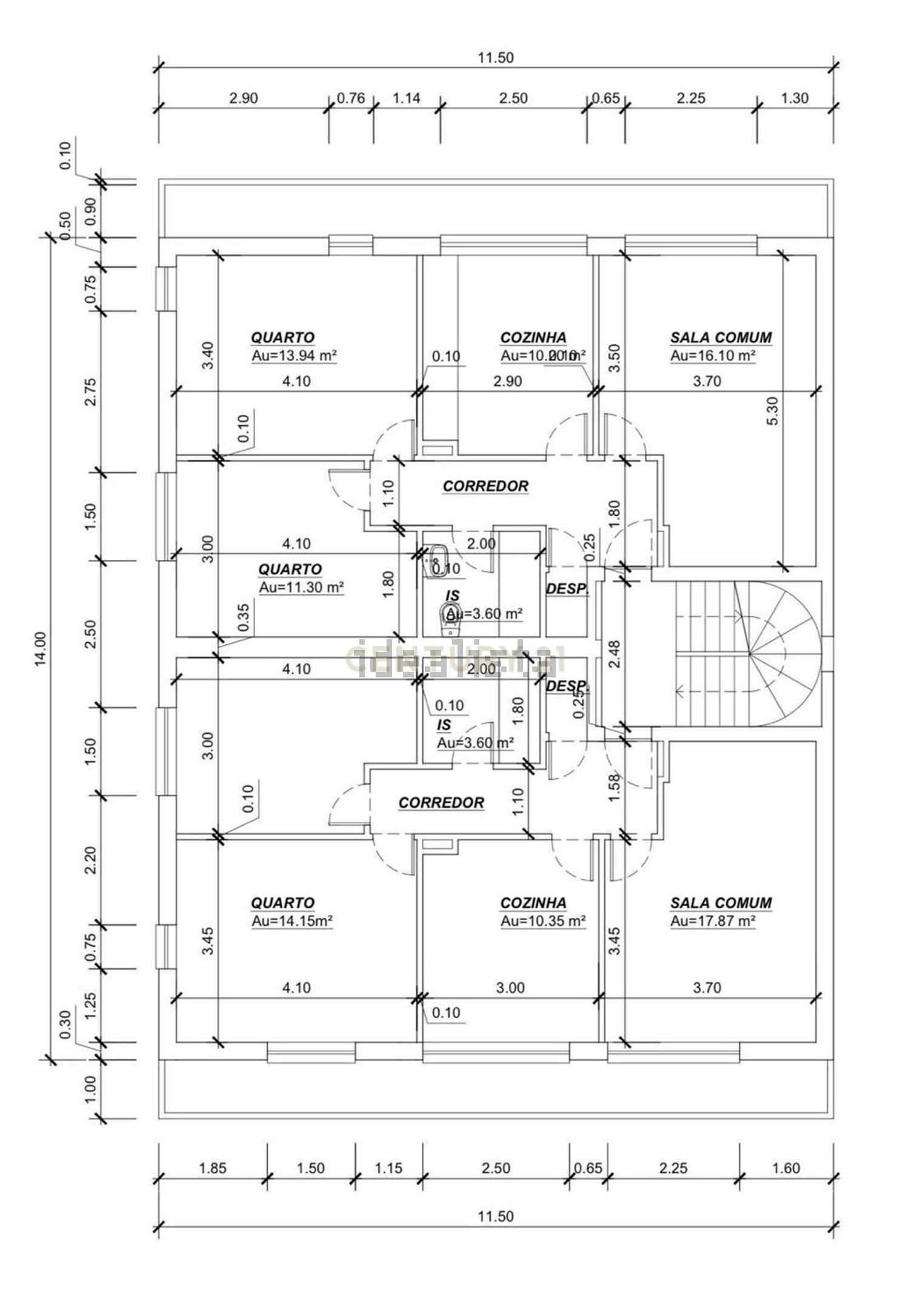 出租公寓 t2在Rua Samuel de Carvalho, 34 - 平面图