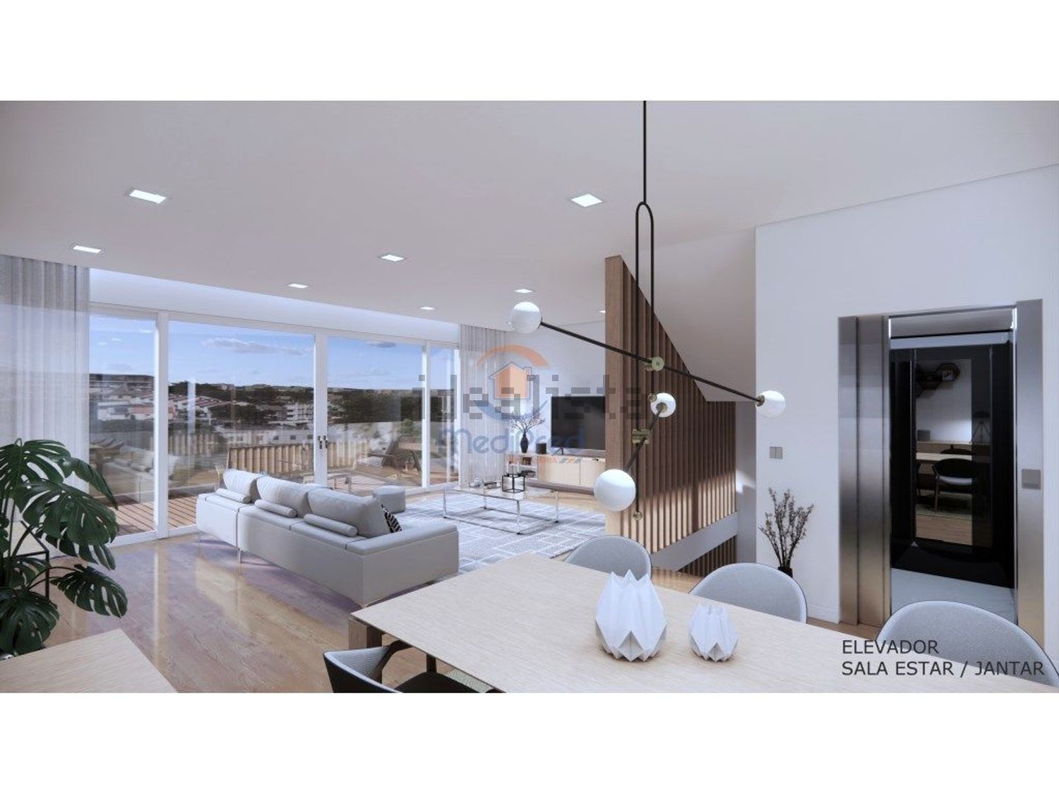 小楼房或独栋别墅出售在Centro - 客厅