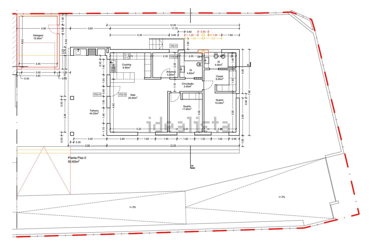 小楼房或独栋别墅出售在Rua do Outeiro - 平面图