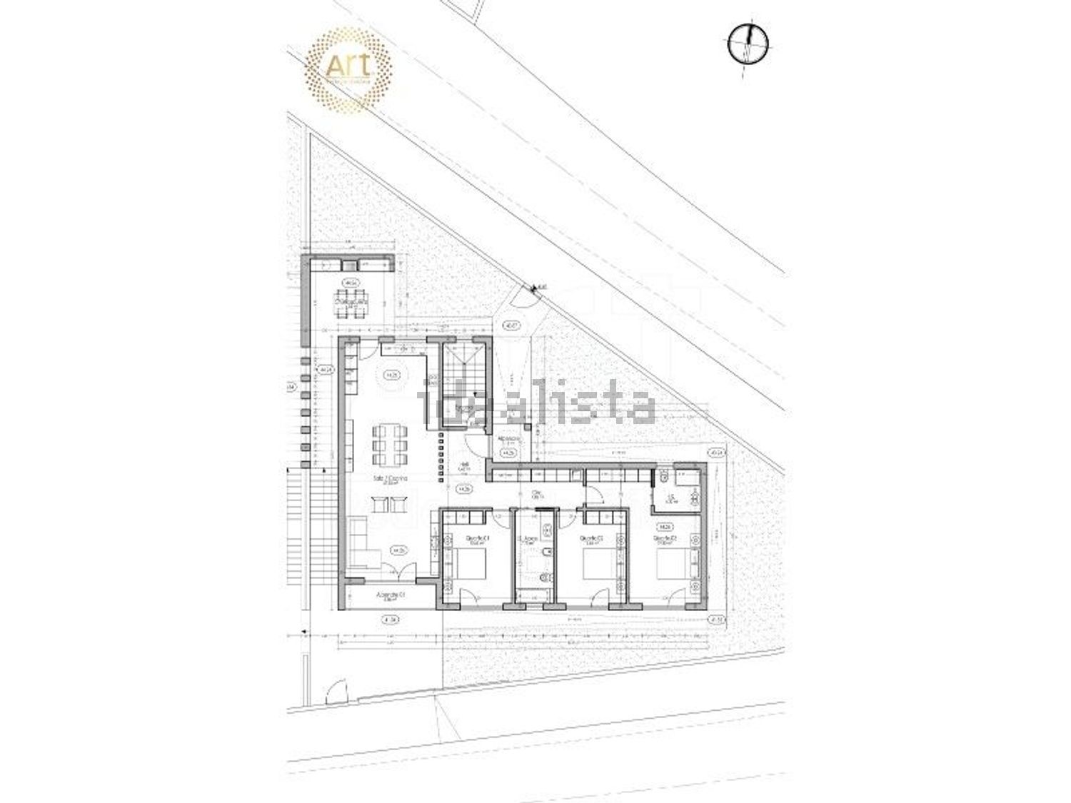 小楼房或独栋别墅出售在Avenida Principal - 平面图