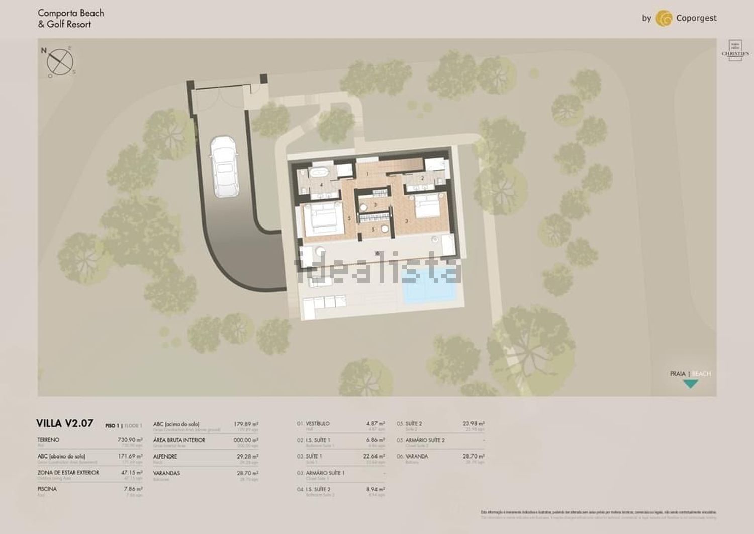 小楼房或别墅出售在Tróia - 平面图