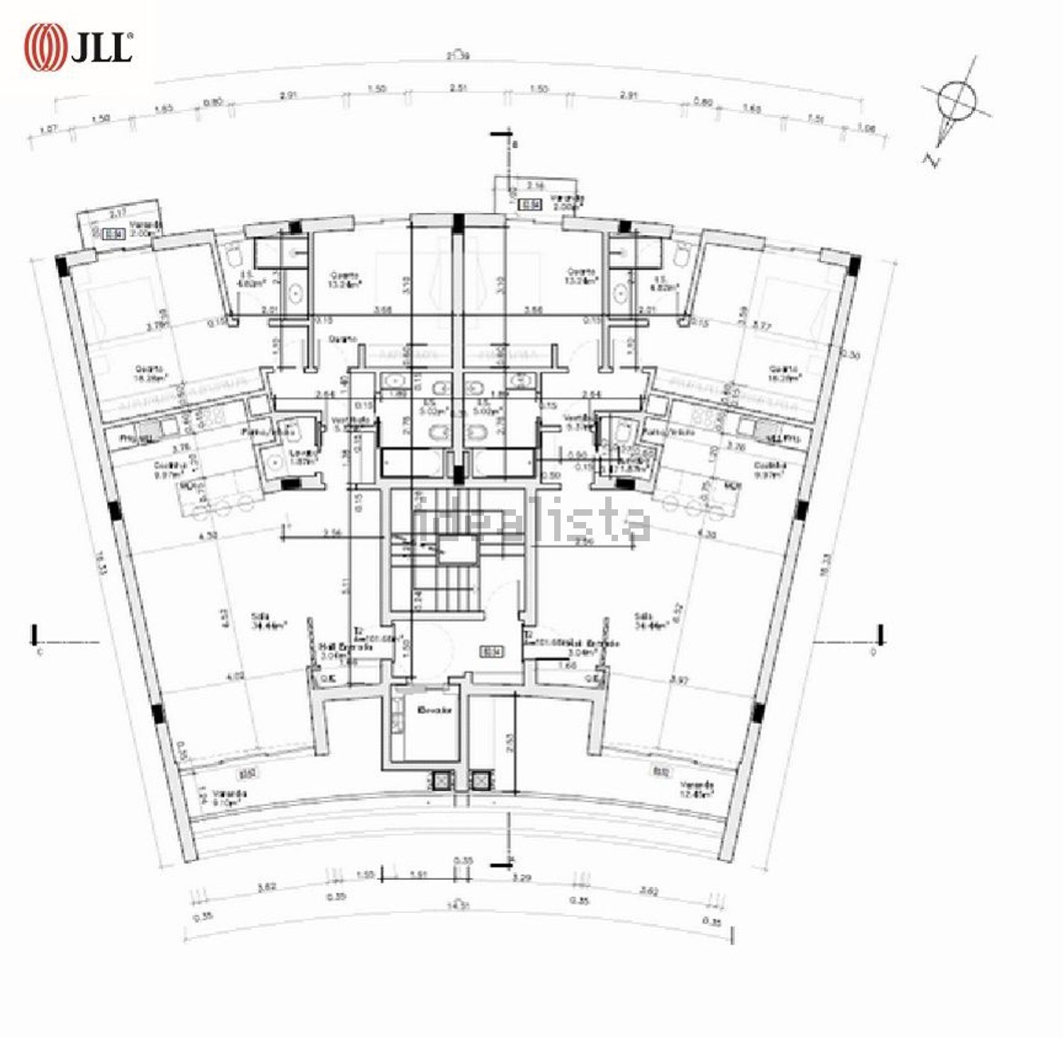 公寓 t2出售在Rua Álvaro Barreirinhas Cunhal - 平面图