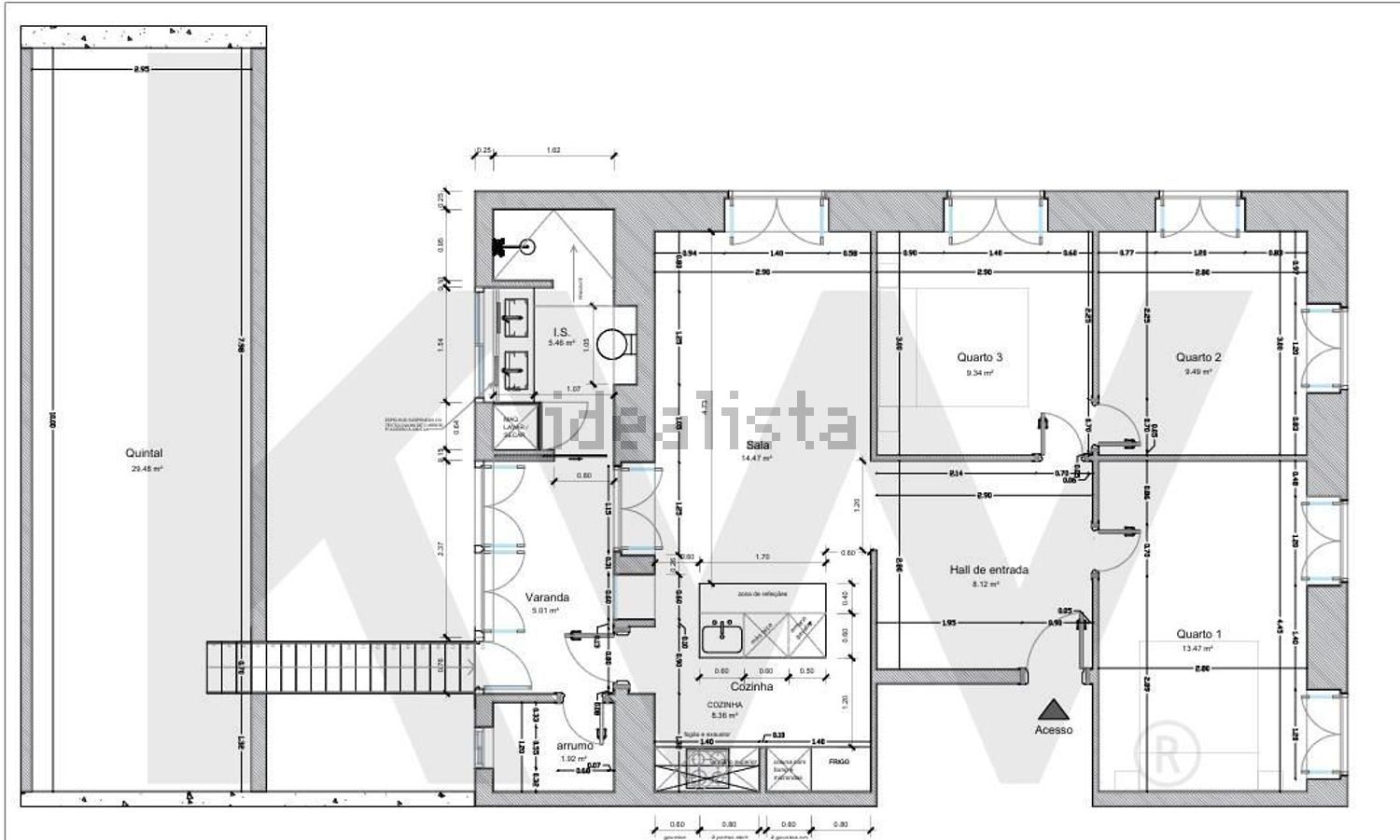 公寓 t3出售在Largo Doutor Mário Madeira s/n - 平面图