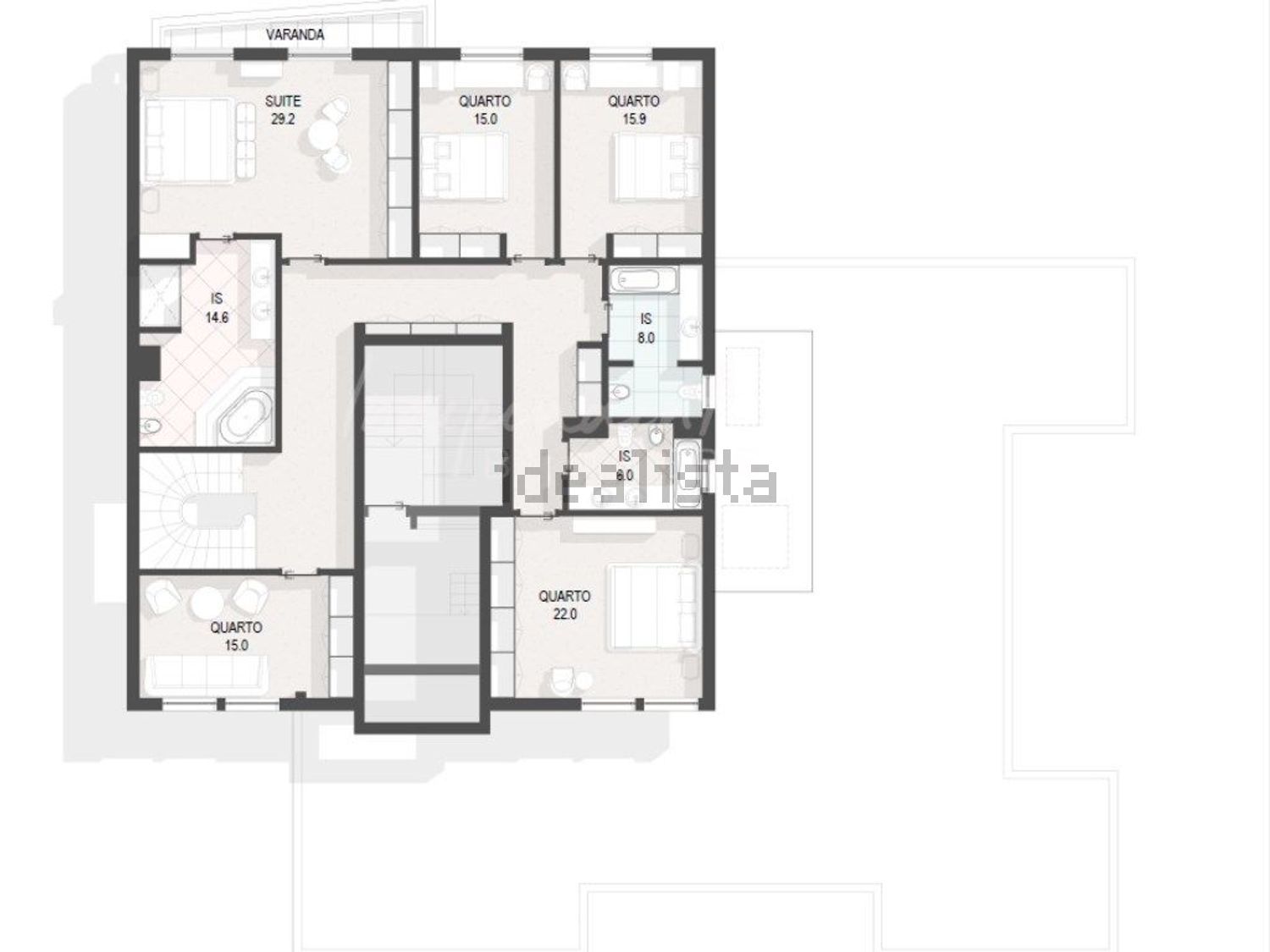 复式公寓出售在Rua Virgílio Correia, 1 D - 平面图