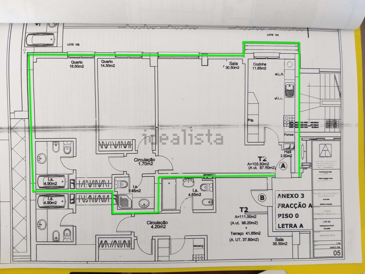 公寓 t2出售在Rua Manuel Teixeira Gomes - 平面图