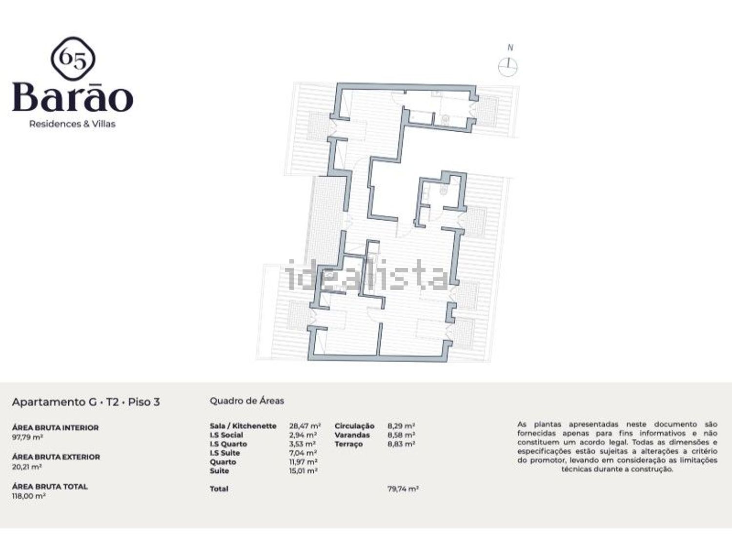 顶层公寓出售在Bairro dos Actores - Barão Sabrosa - 平面图