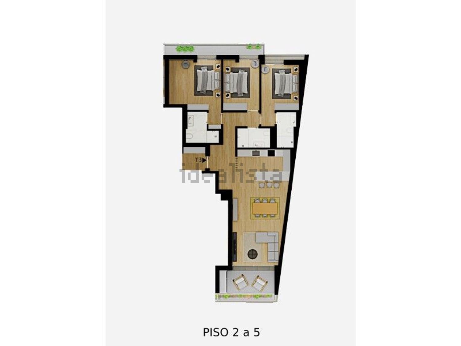公寓 t3出售在Centro - 平面图