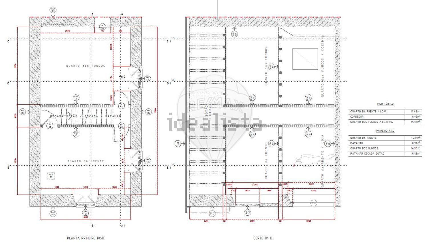小楼房或独栋别墅出售在Rua da Ribeirinha - 平面图