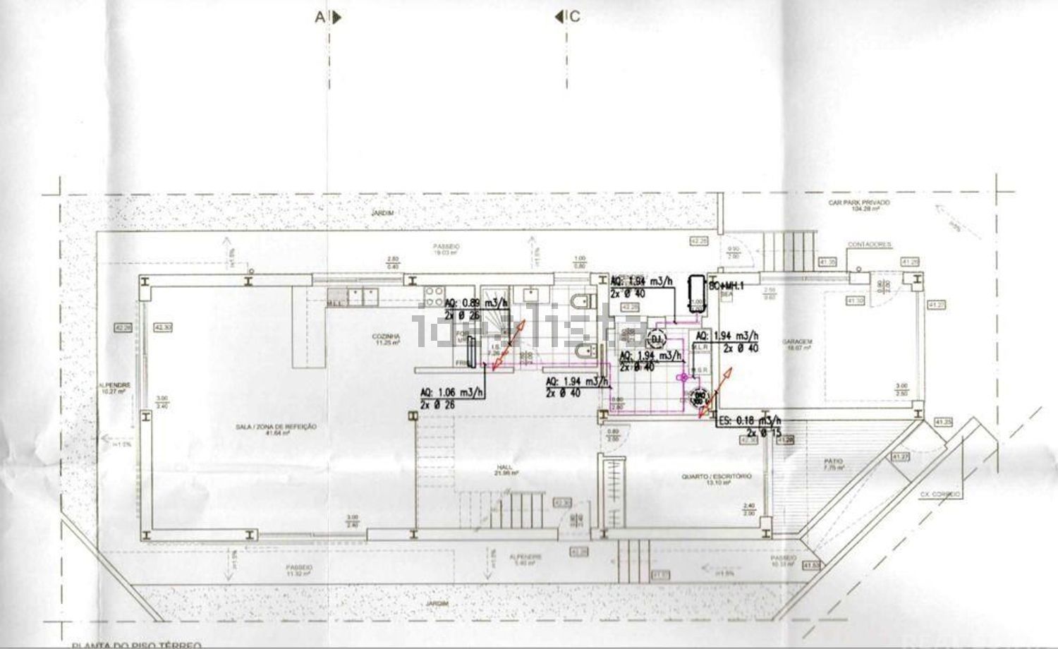小楼房或独栋别墅出售在São Pedro da Cadeira - 平面图