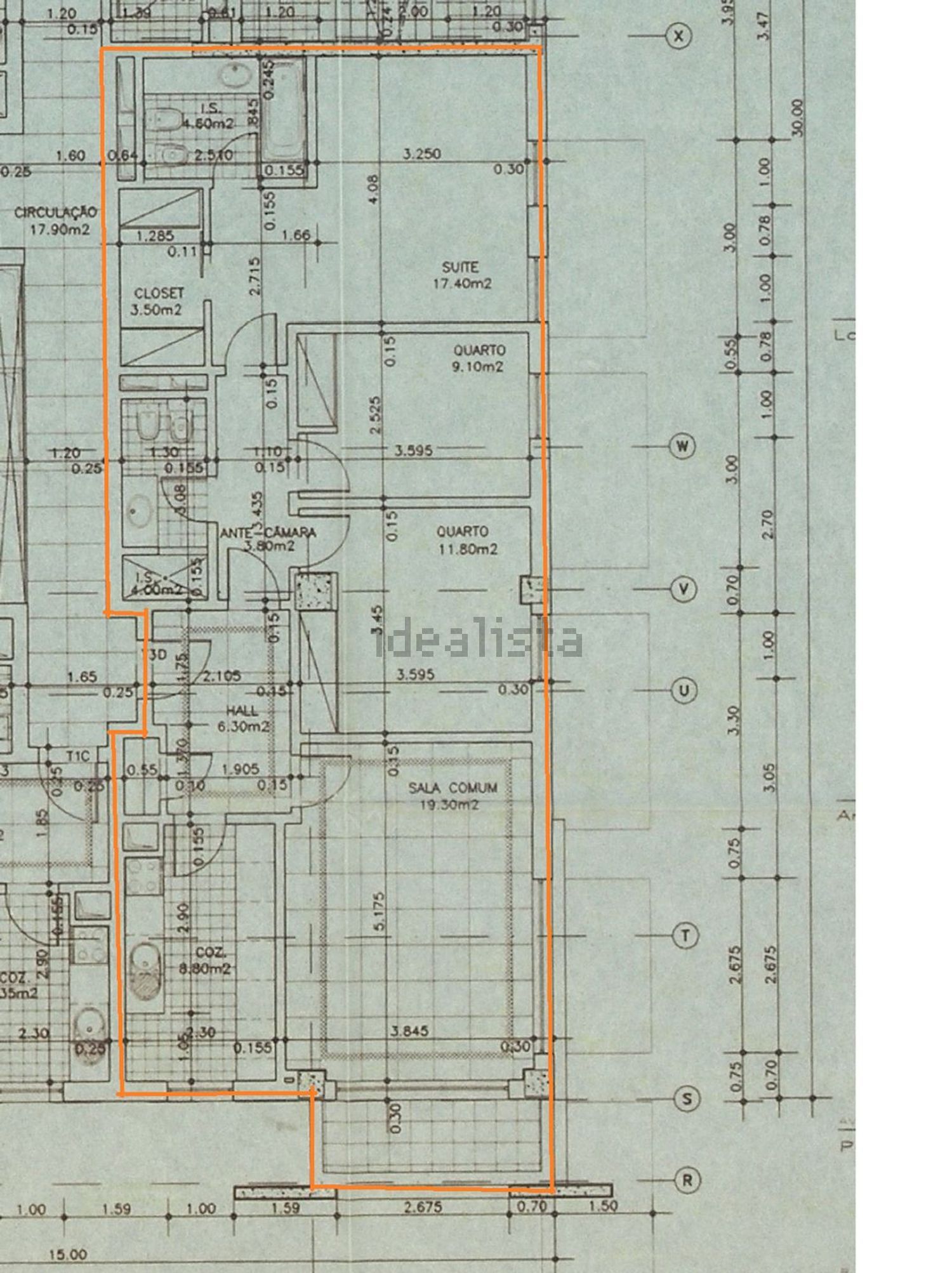 公寓 t3出售在Rua Álvaro Benamor - 平面图