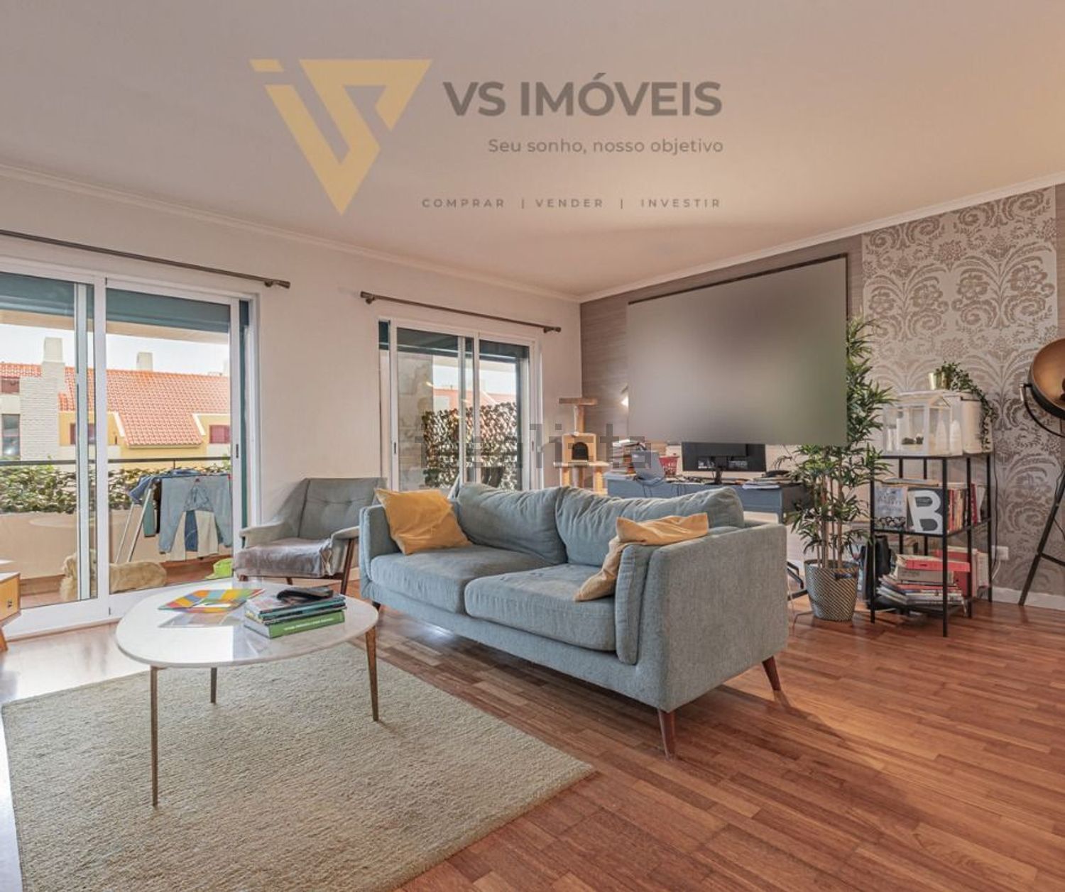 出租公寓 t2在Rua dos Faisões - 客厅