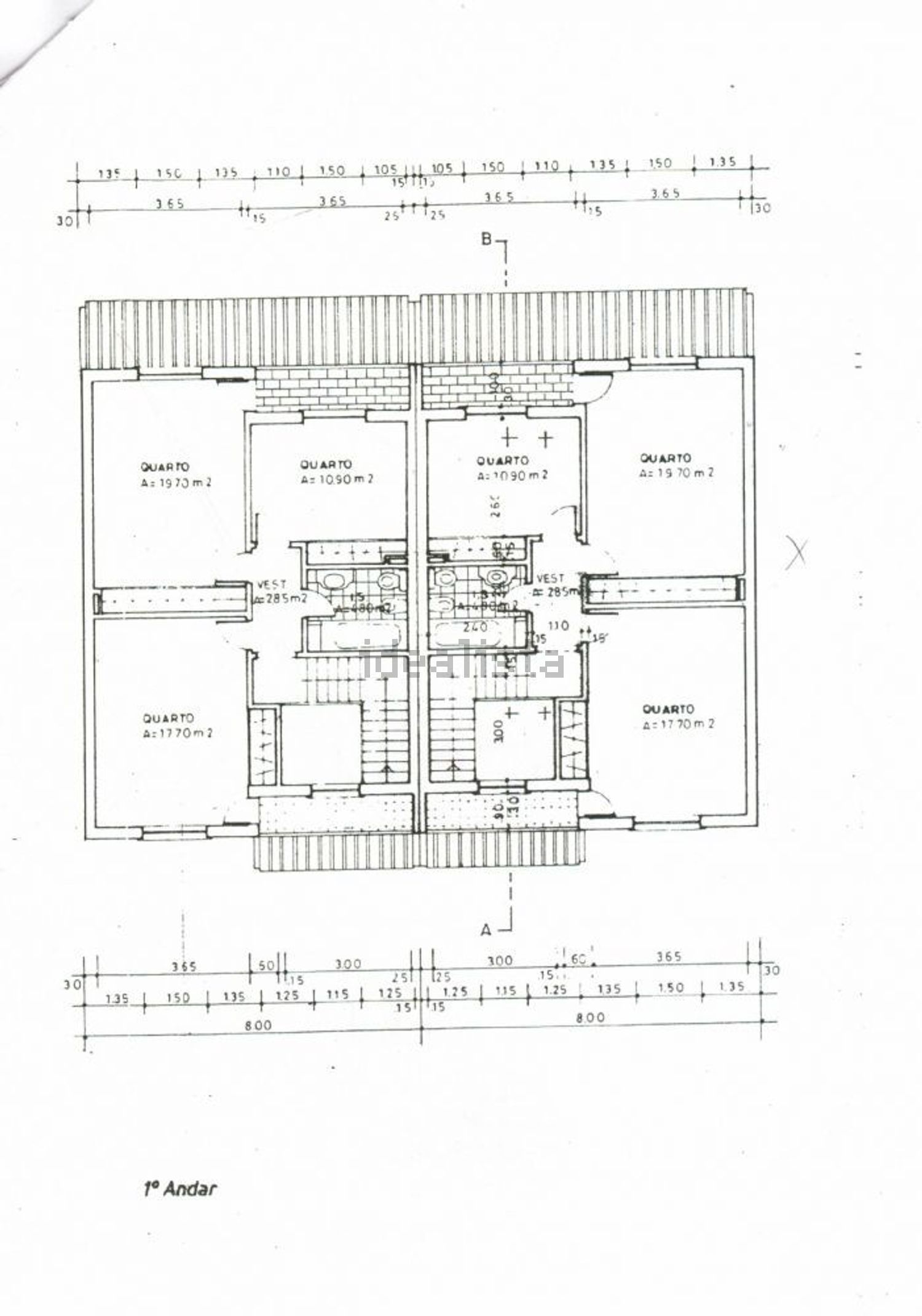 联排别墅出售在Moita - 平面图