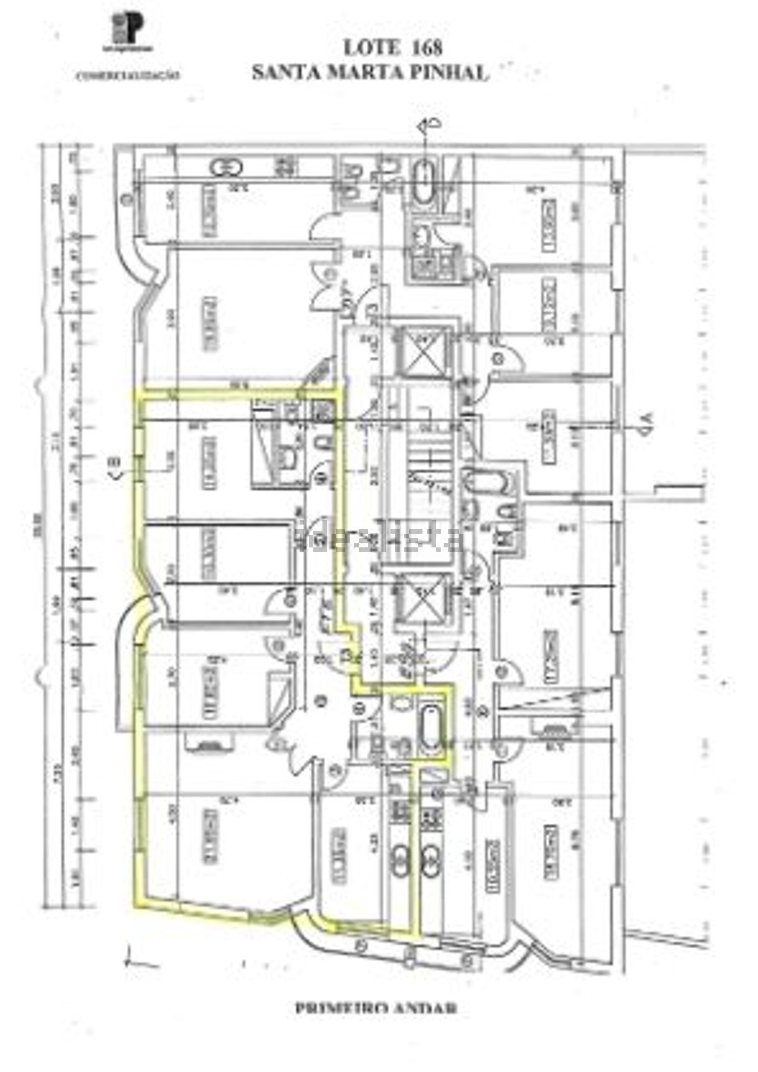 出租公寓 t3在Rua António Garibaldi, 14 - 平面图