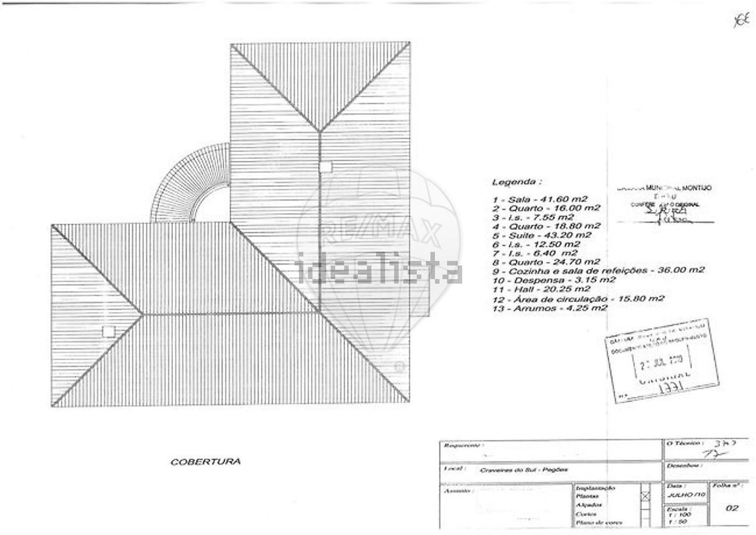 小楼房或独栋别墅出售在Rua do Sol - 平面图
