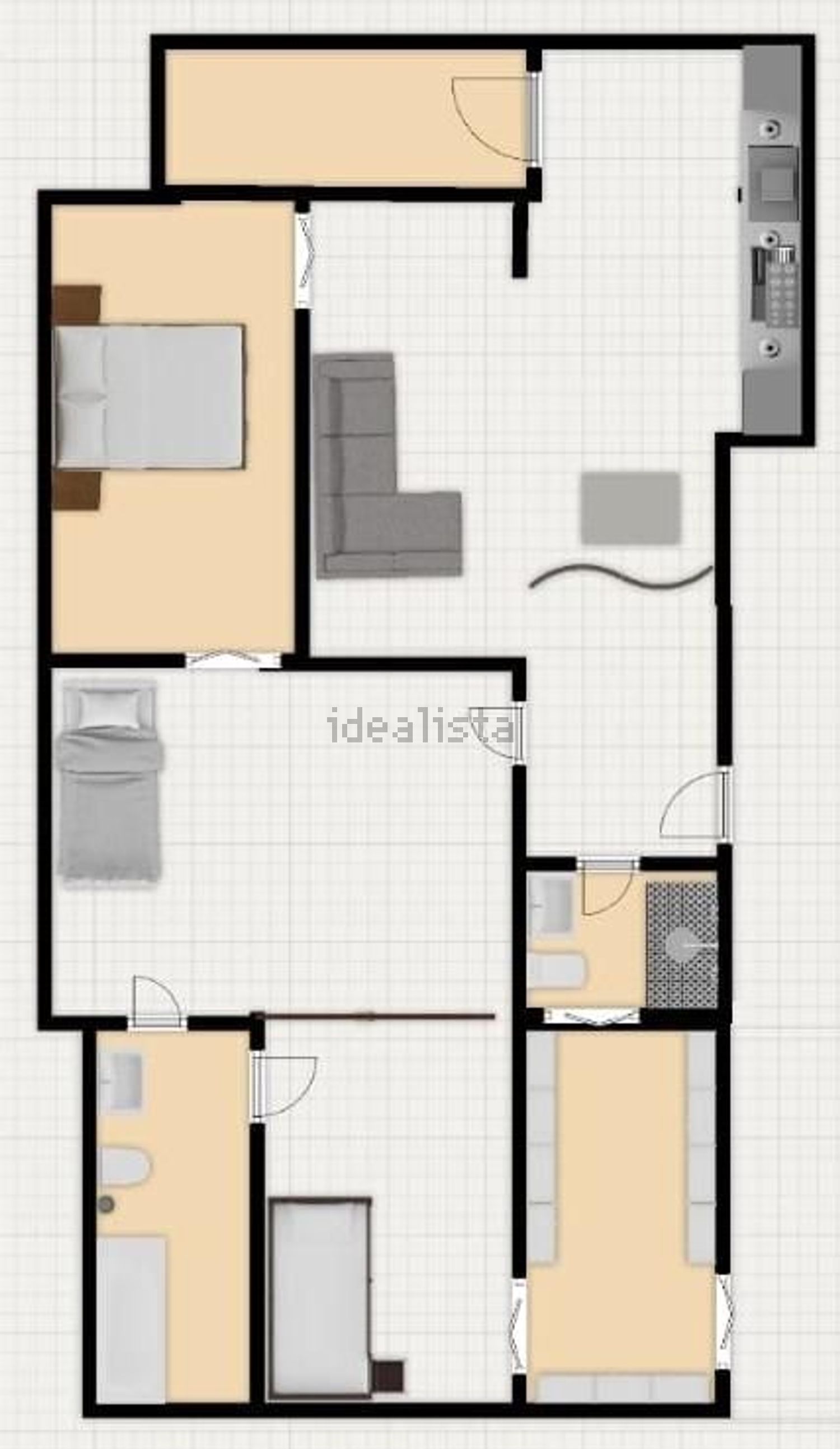 公寓 t3出售在Rua Padre Manuel da Nóbrega - 平面图