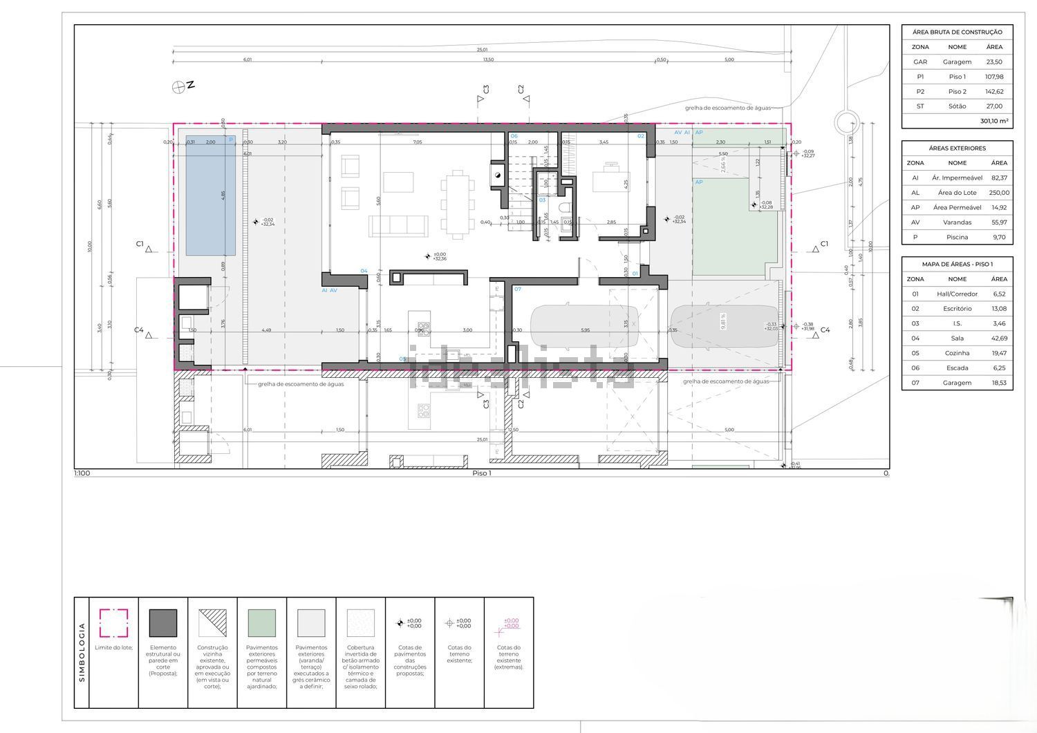 双拼别墅出售在Rua 11 de Março s/n - 平面图