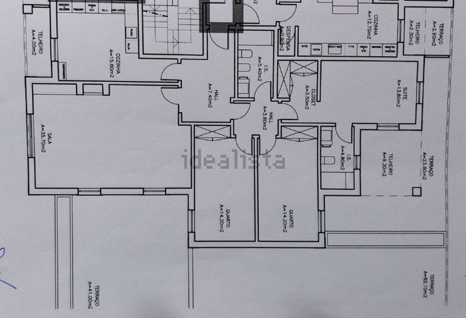 出租公寓 t3在Avenida dos Caeiros, 4 - 平面图