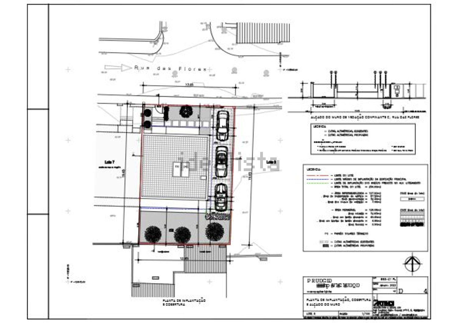 双拼别墅出售在Rua das Flores - 平面图