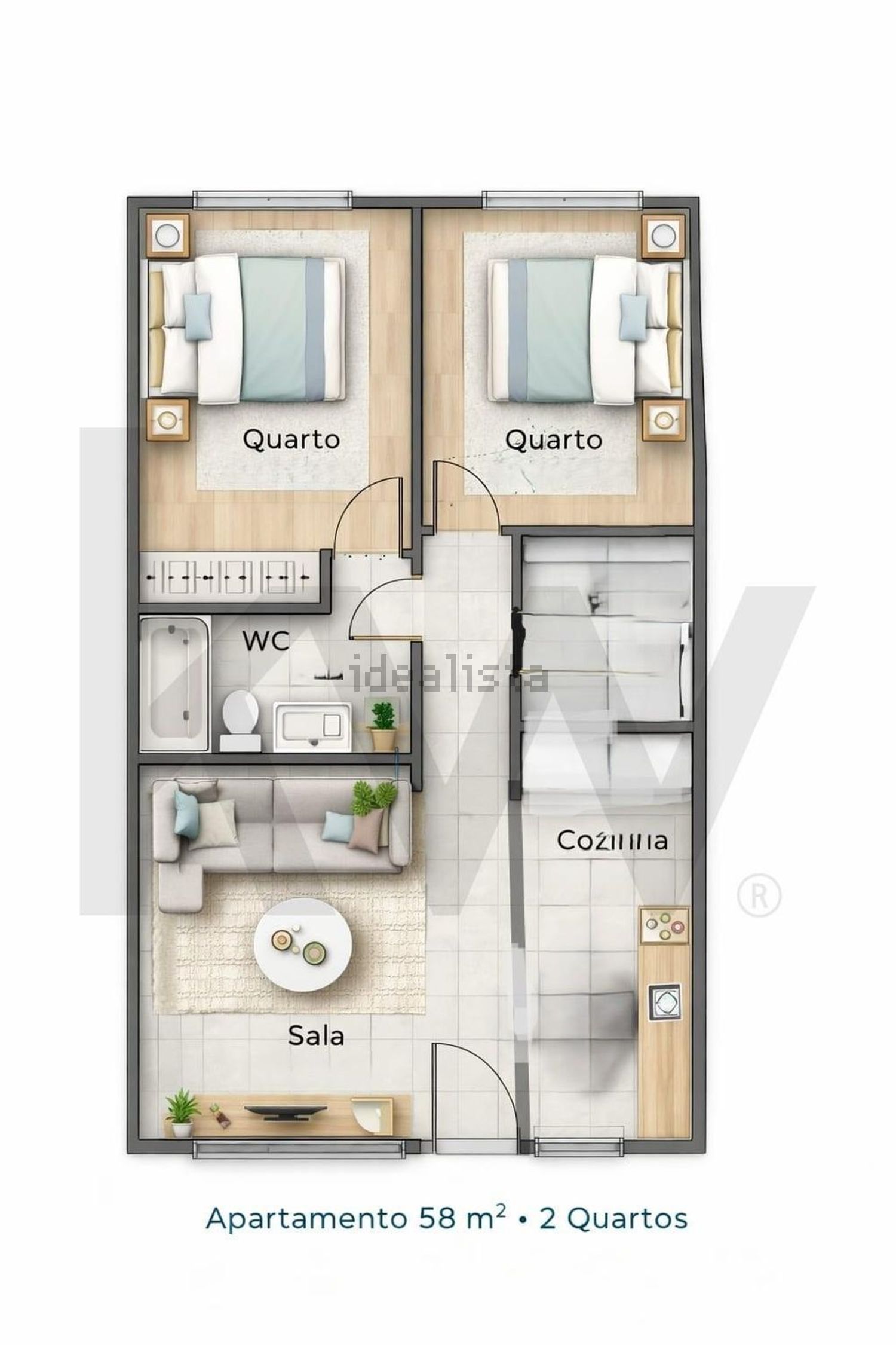 公寓 t2出售在Santo António dos Cavaleiros e Frielas - 平面图