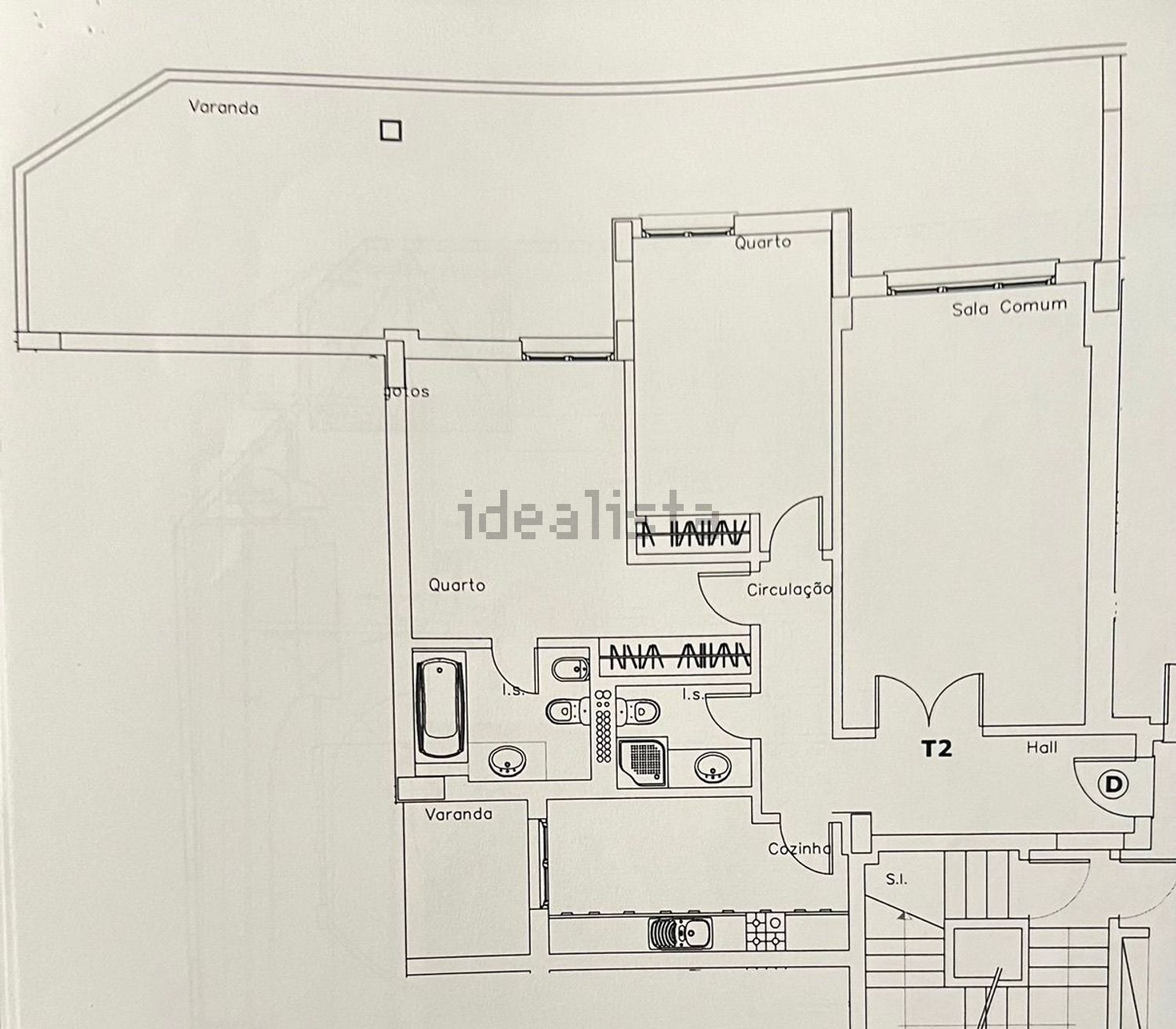 公寓 t2出售在Rua Domingos Leite Pereira, 1 - 平面图