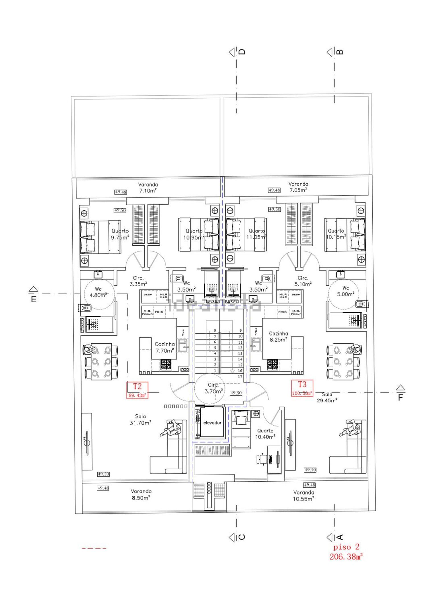 公寓 t3出售在Pinhal do General - 平面图