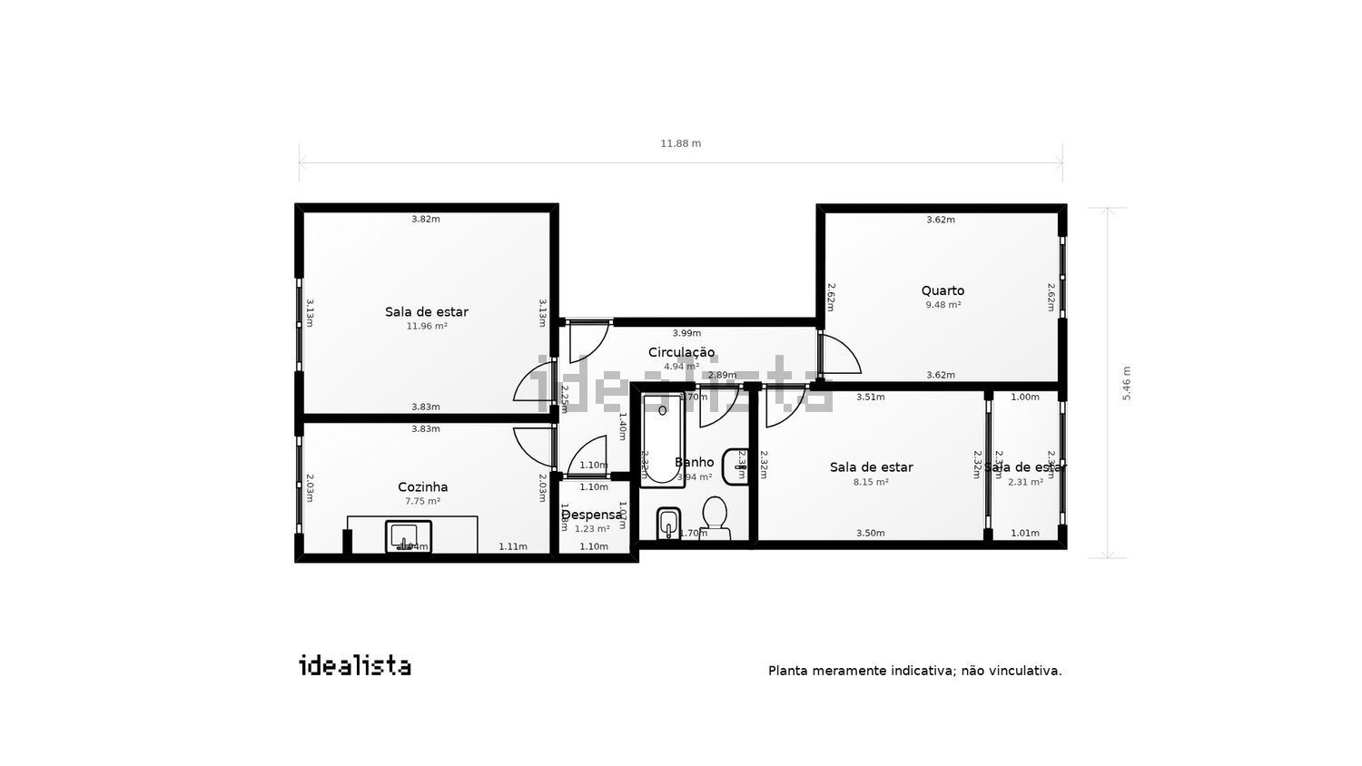 公寓 t2出售在Rua São Pedro, 9 - 平面图